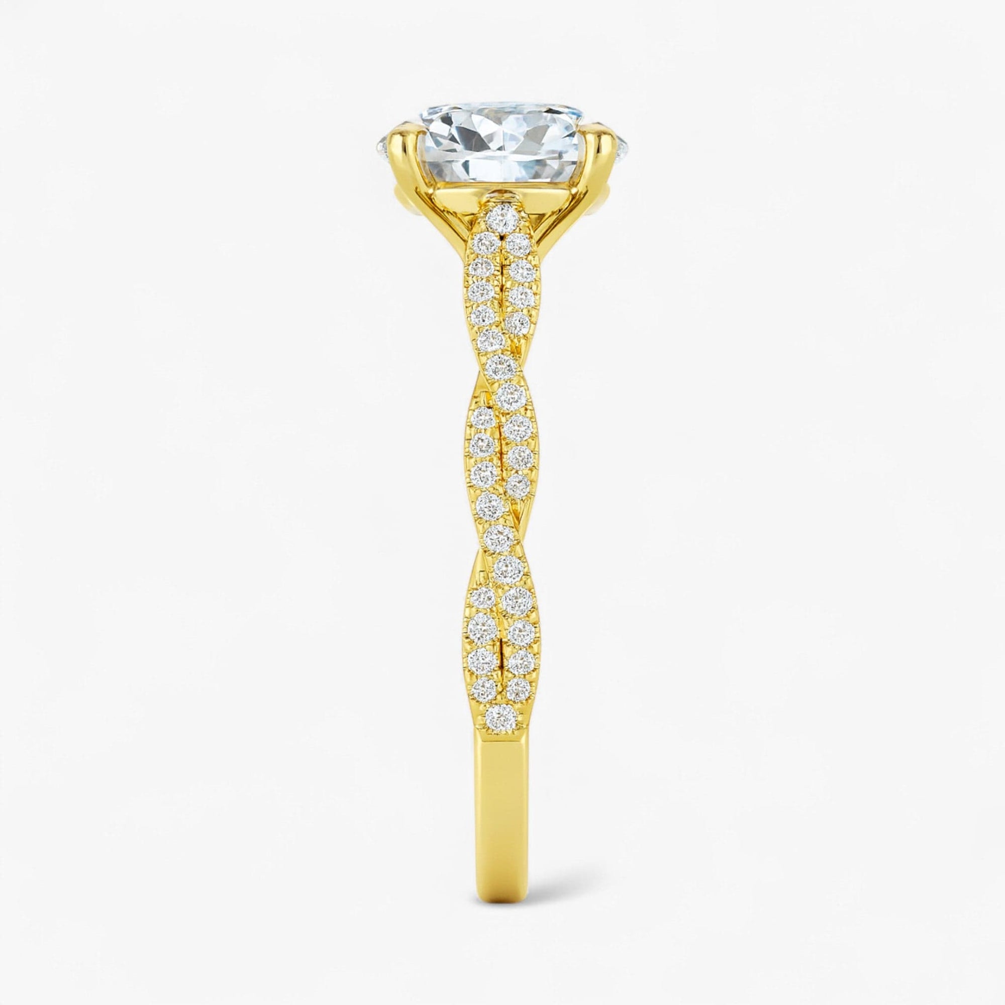 The Timeless Twisted Pavé Engagement Ring | Round