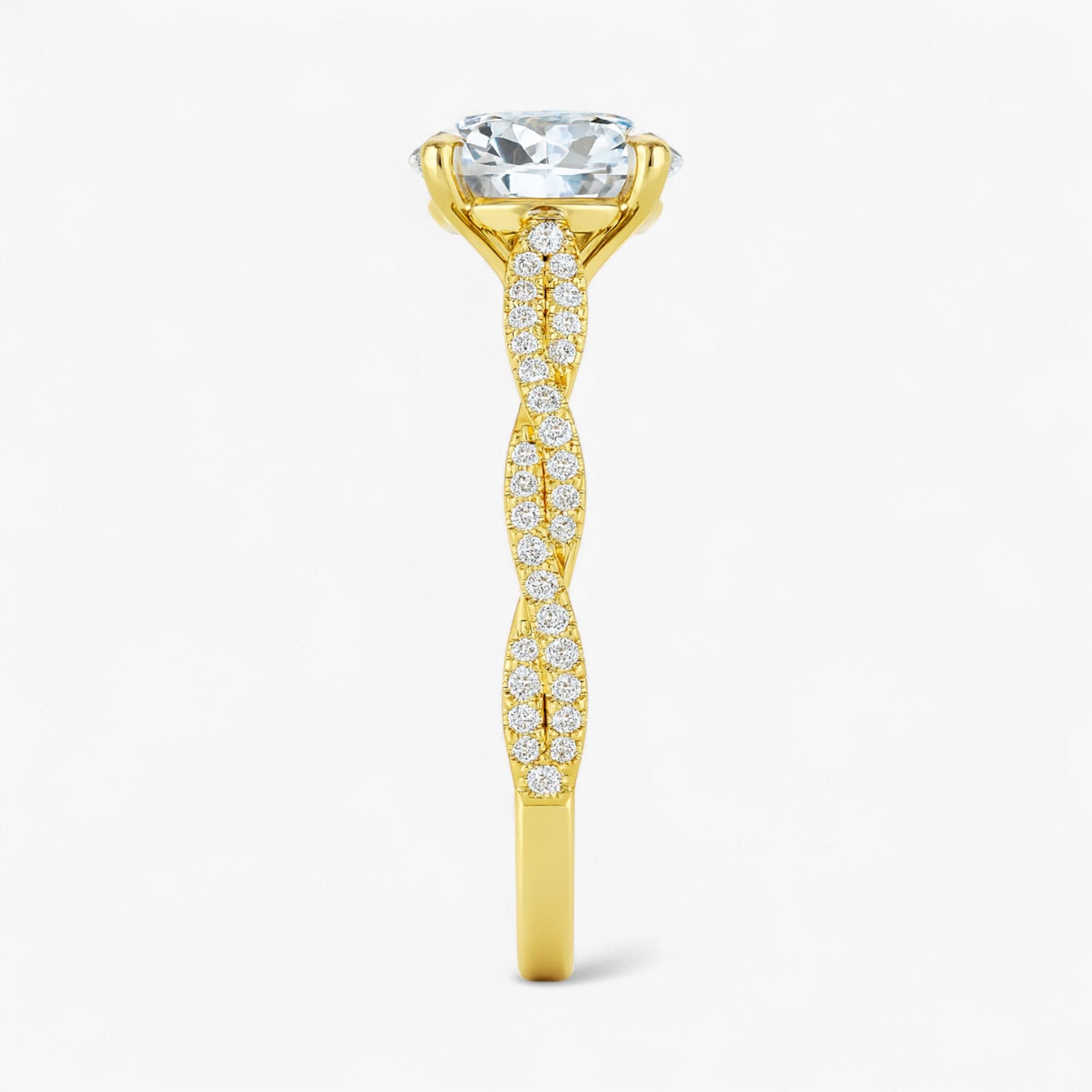 The Timeless Twisted Pavé Engagement Ring | Round