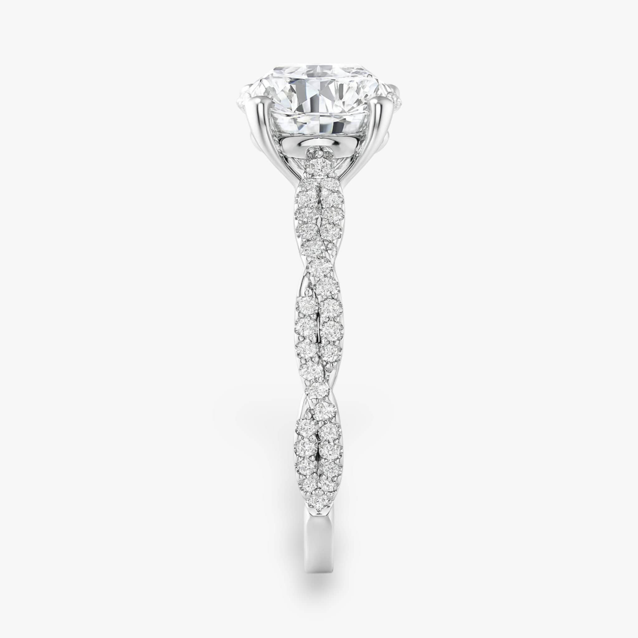 The Timeless Twisted Pavé Engagement Ring | Round