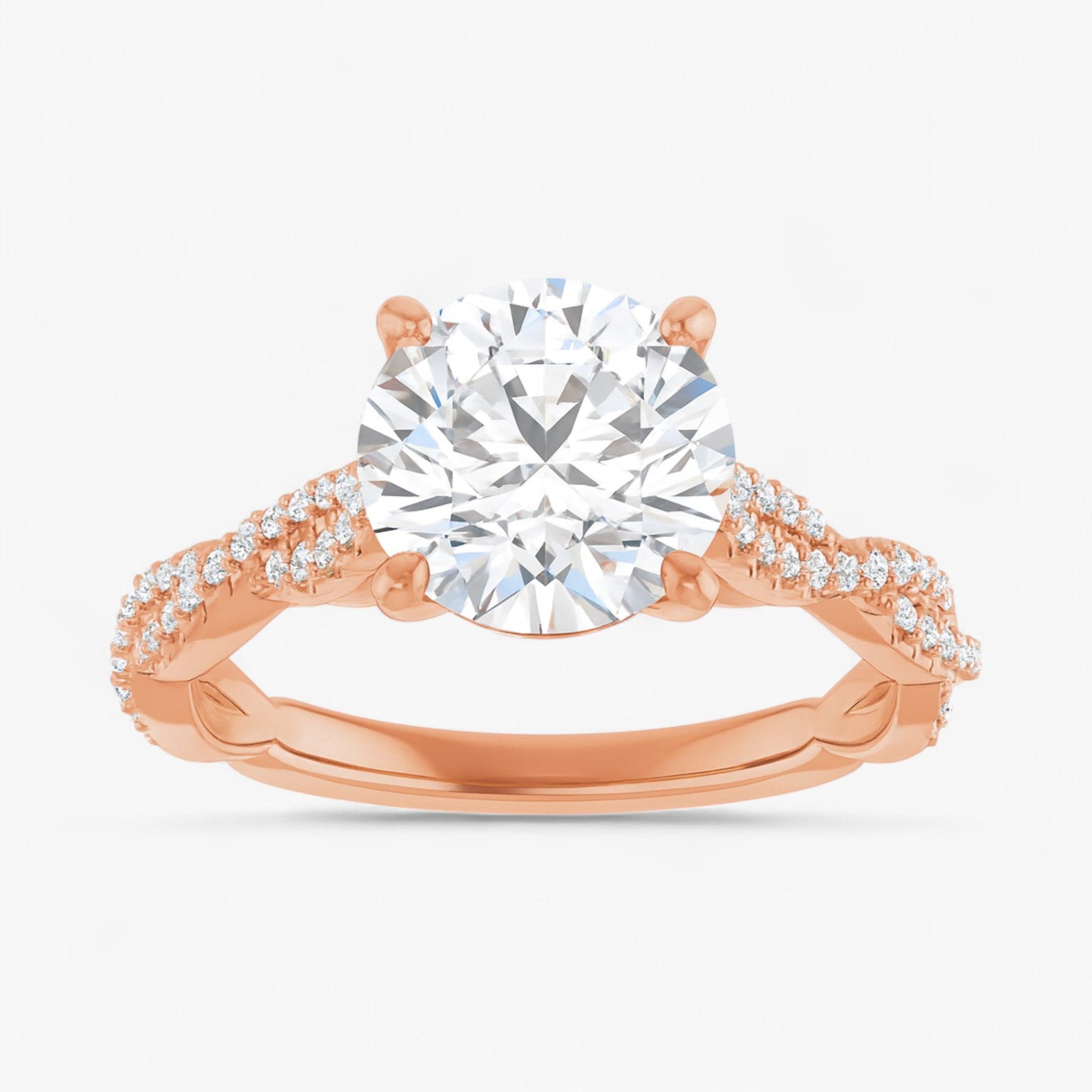 The Timeless Twisted Pavé Engagement Ring | Round