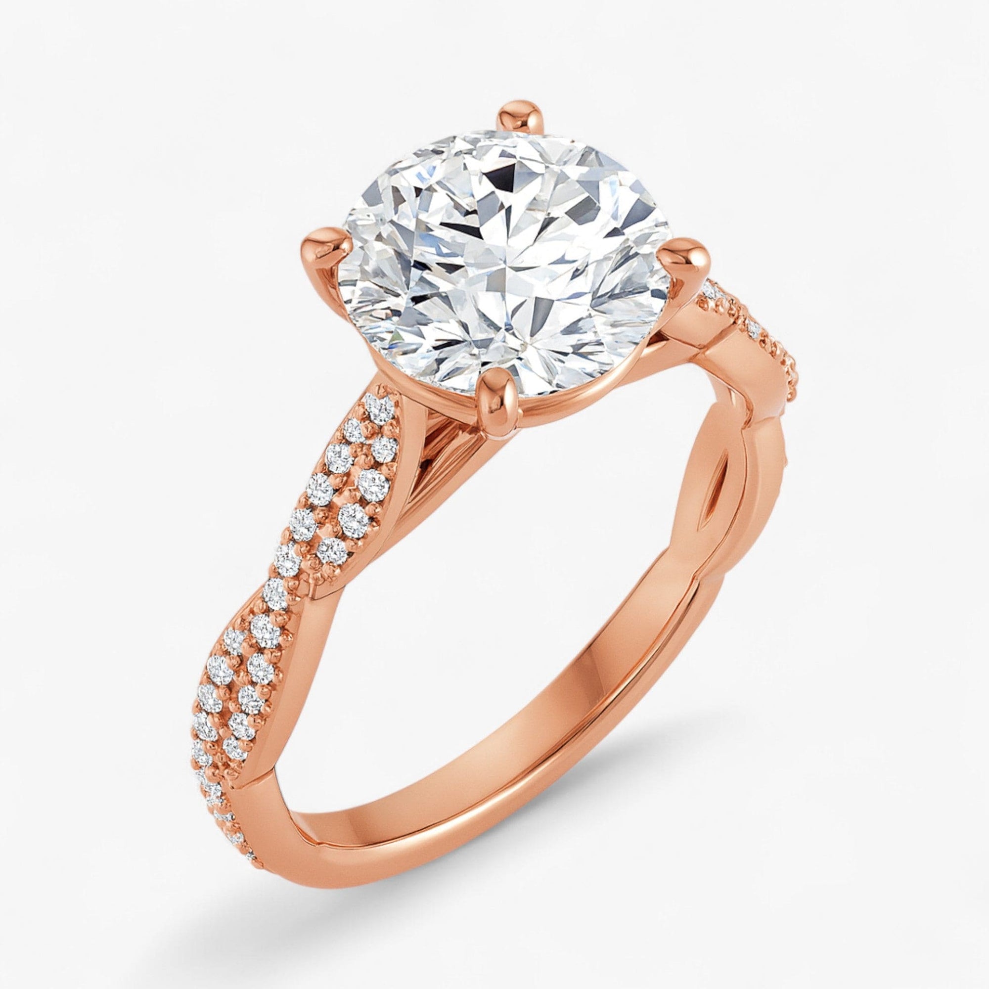 The Timeless Twisted Pavé Engagement Ring | Round
