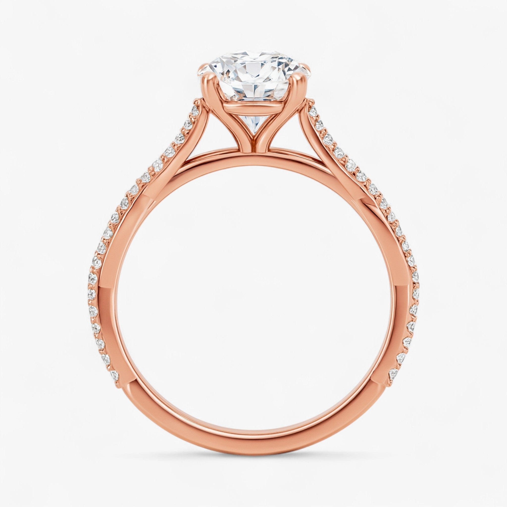 The Timeless Twisted Pavé Engagement Ring | Round