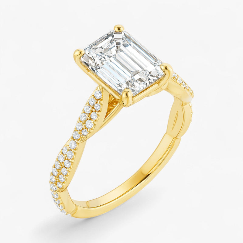 The Timeless Twisted Pavé Engagement Ring | Emerald