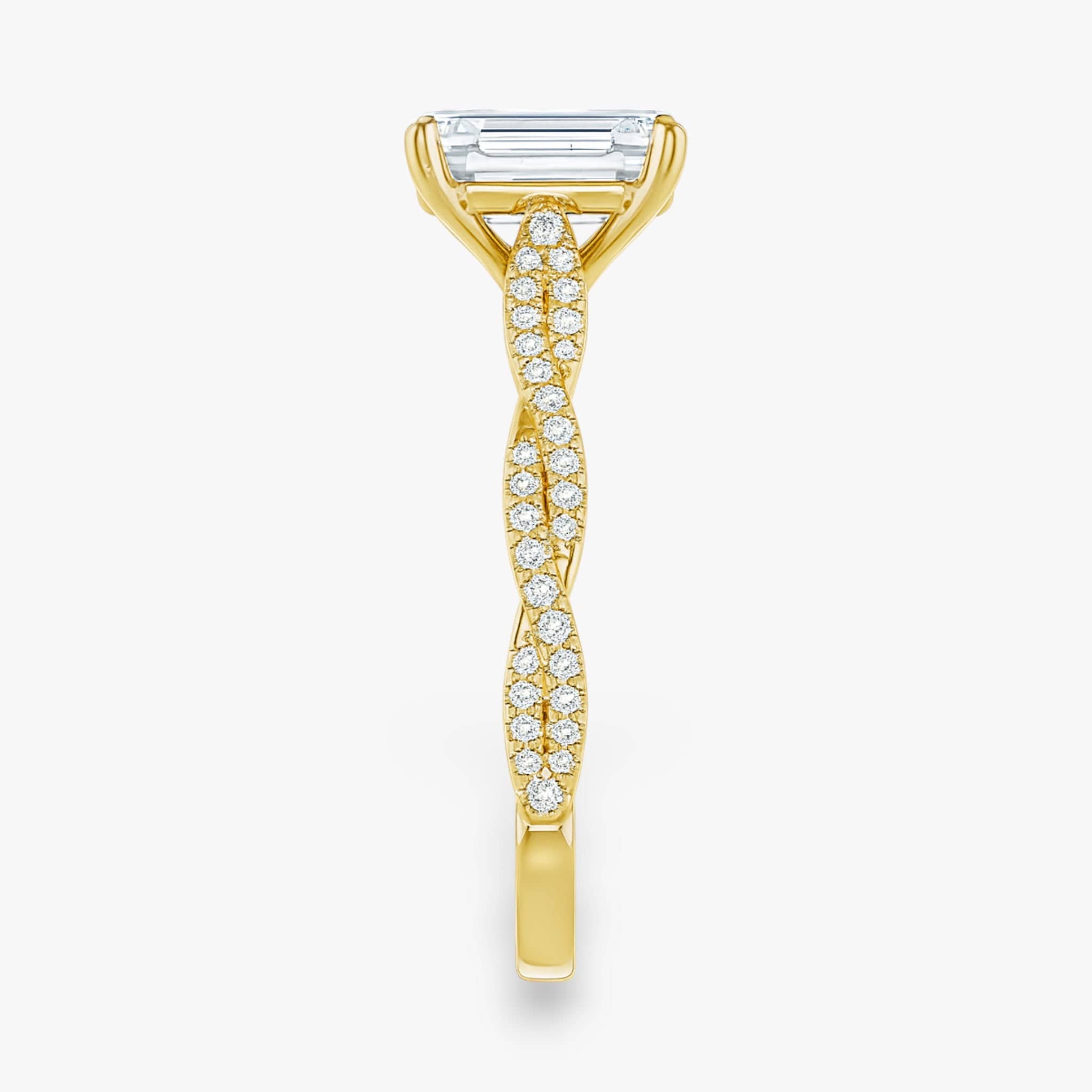 The Timeless Twisted Pavé Engagement Ring | Emerald