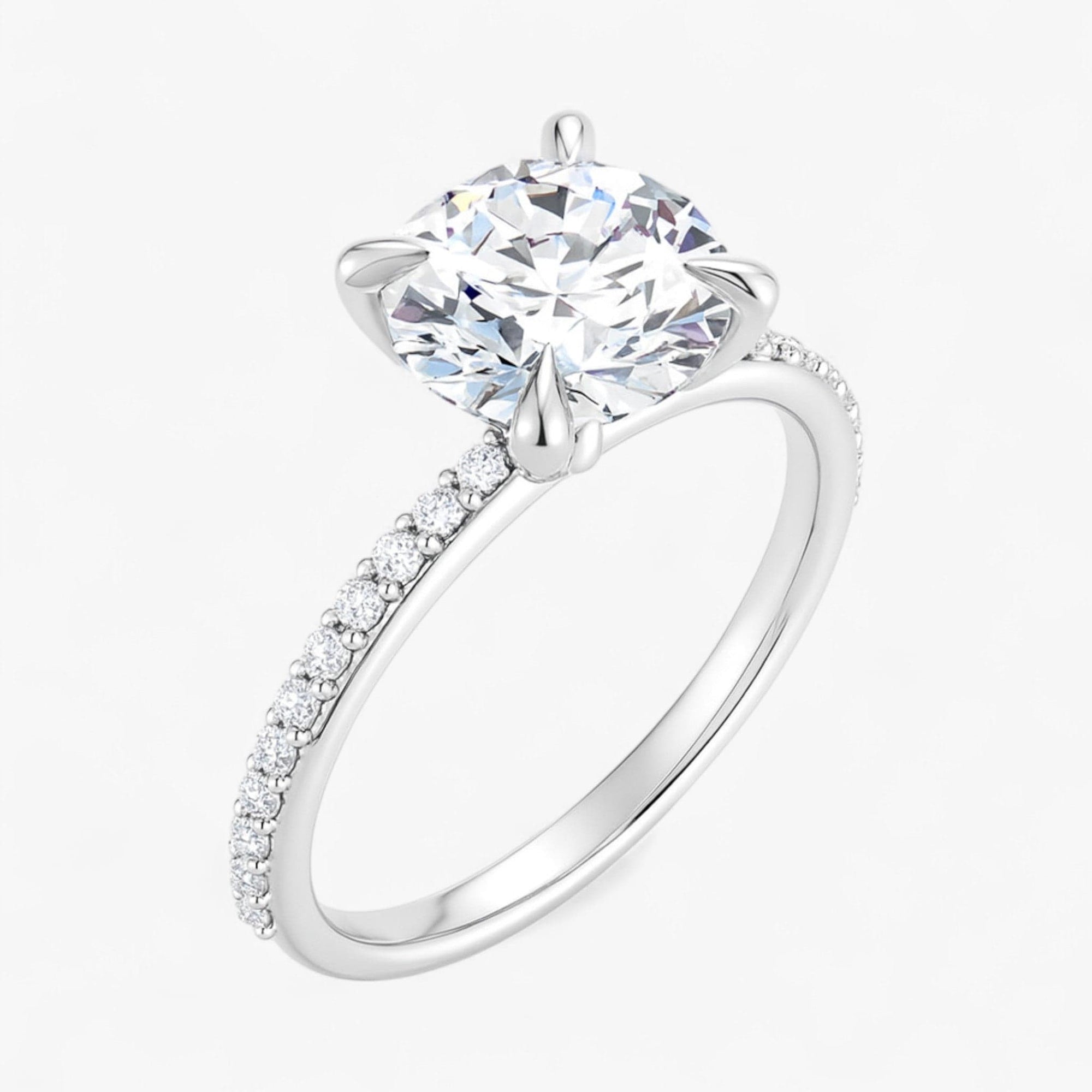 The Timeless Pavé Engagement Ring | Round