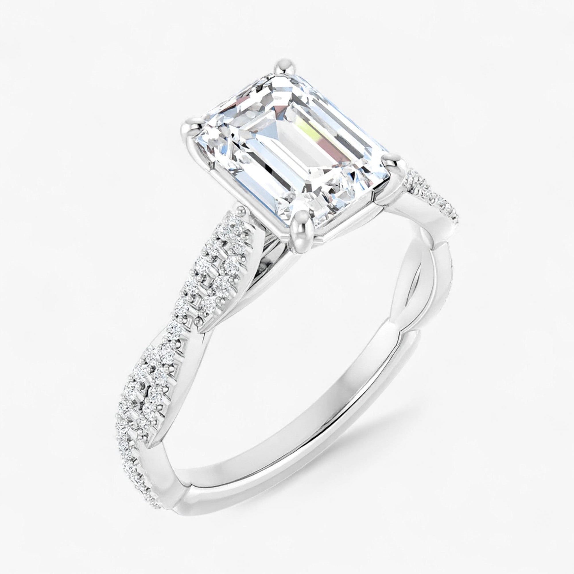 The Timeless Twisted Pavé Engagement Ring | Emerald