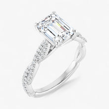 The Timeless Twisted Pavé Engagement Ring | Emerald