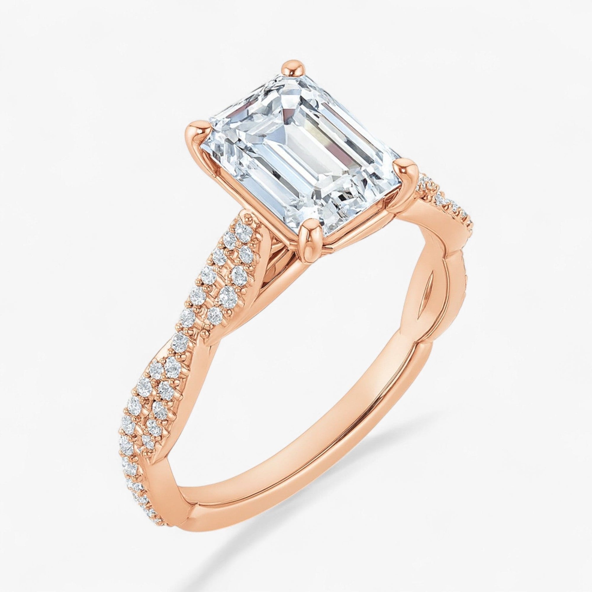 The Timeless Twisted Pavé Engagement Ring | Emerald