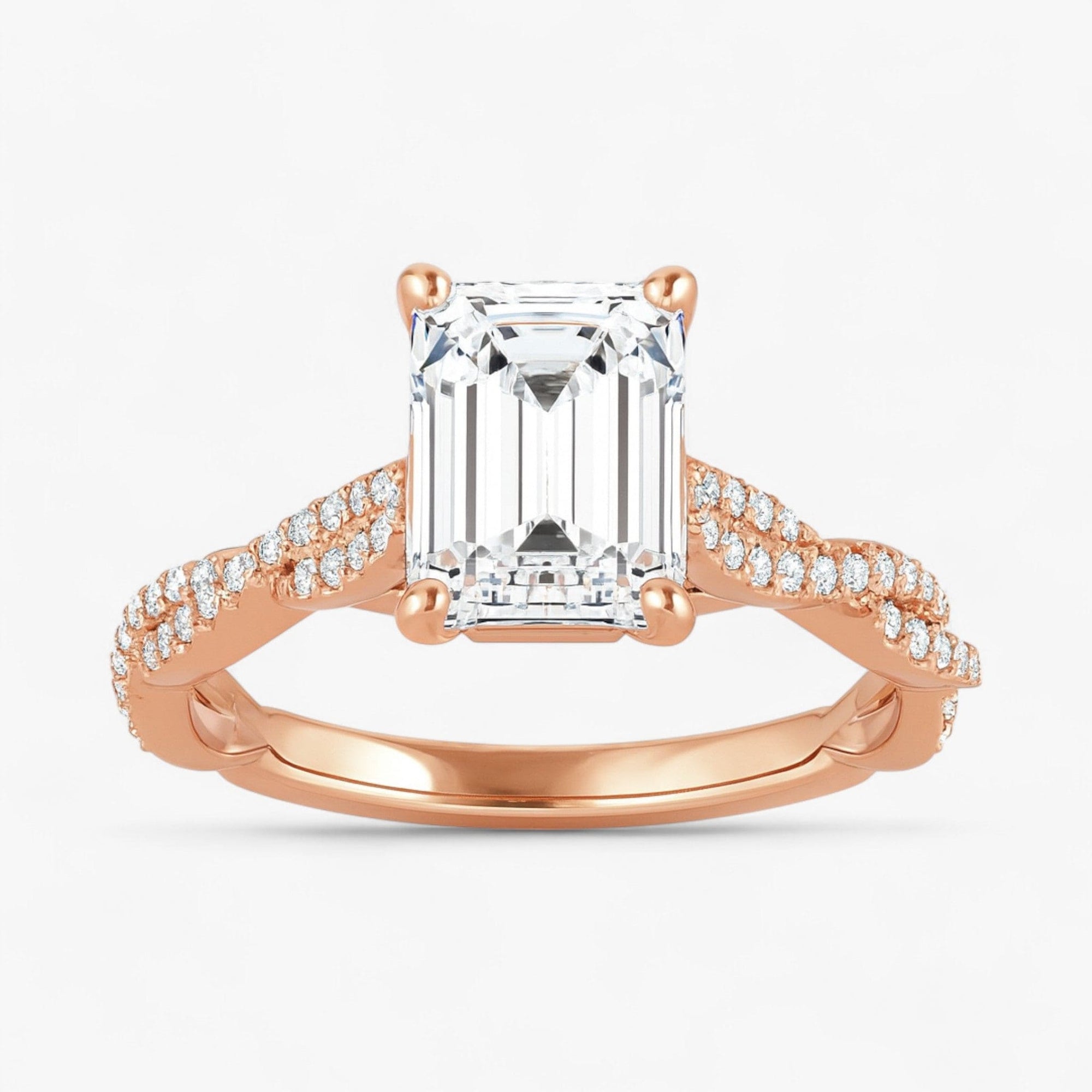 The Timeless Twisted Pavé Engagement Ring | Emerald