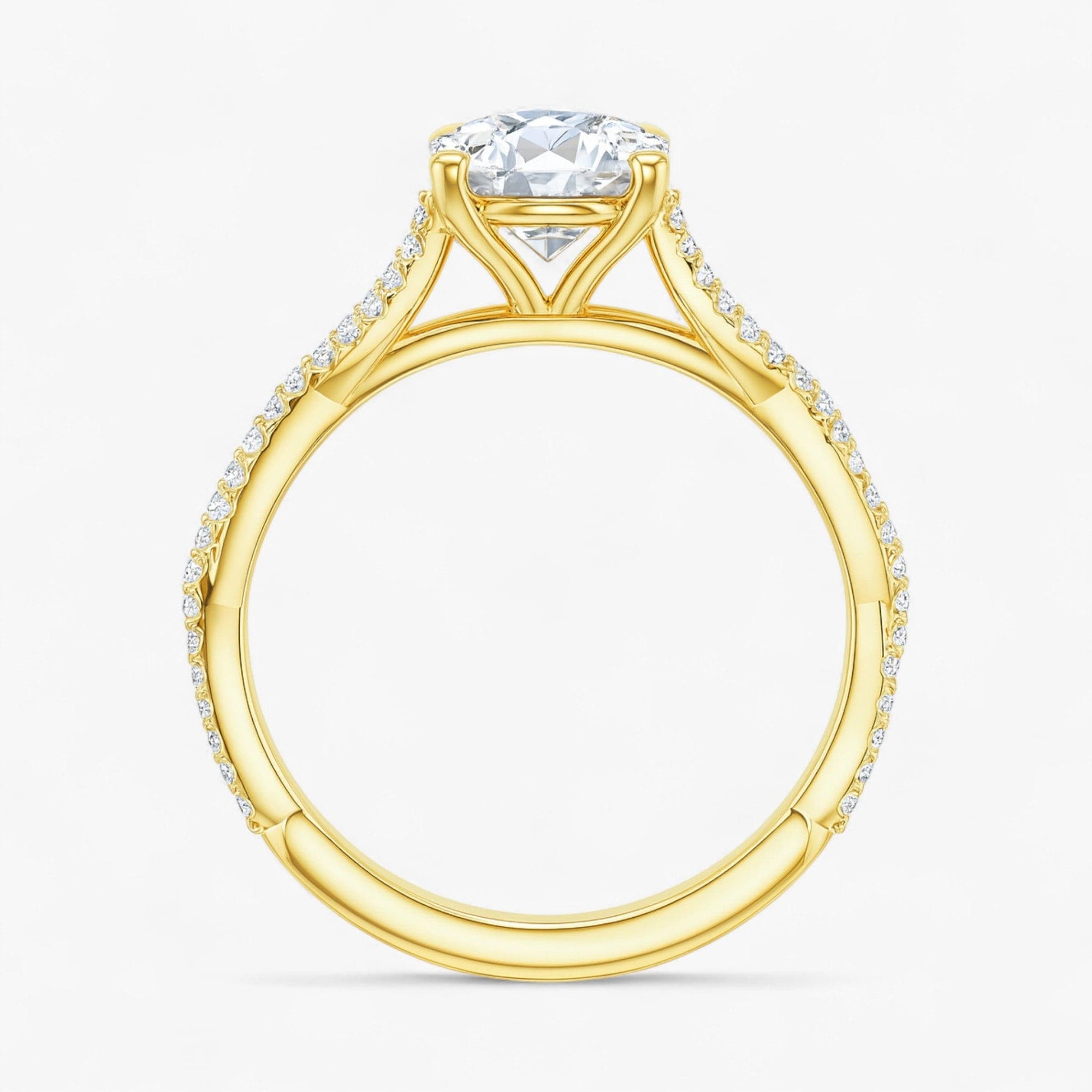 The Timeless Twisted Pavé Engagement Ring | Oval