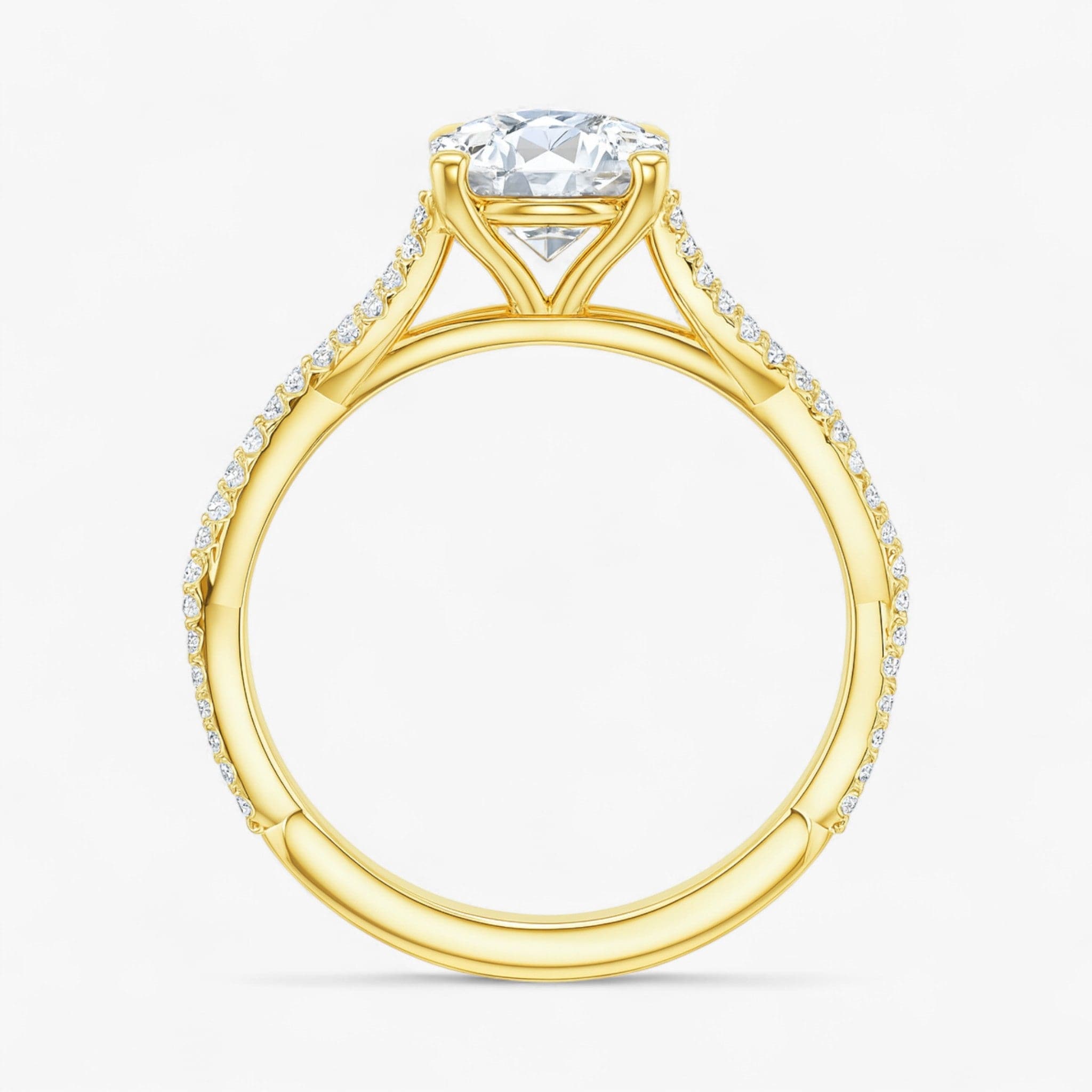The Timeless Twisted Pavé Engagement Ring | Oval