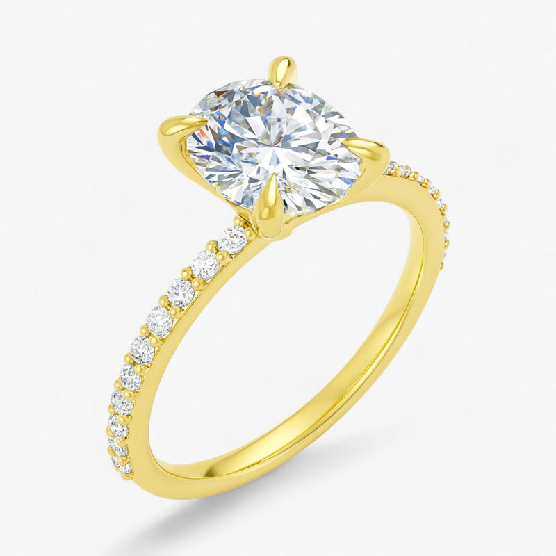 The Timeless Pavé Engagement Ring | Oval