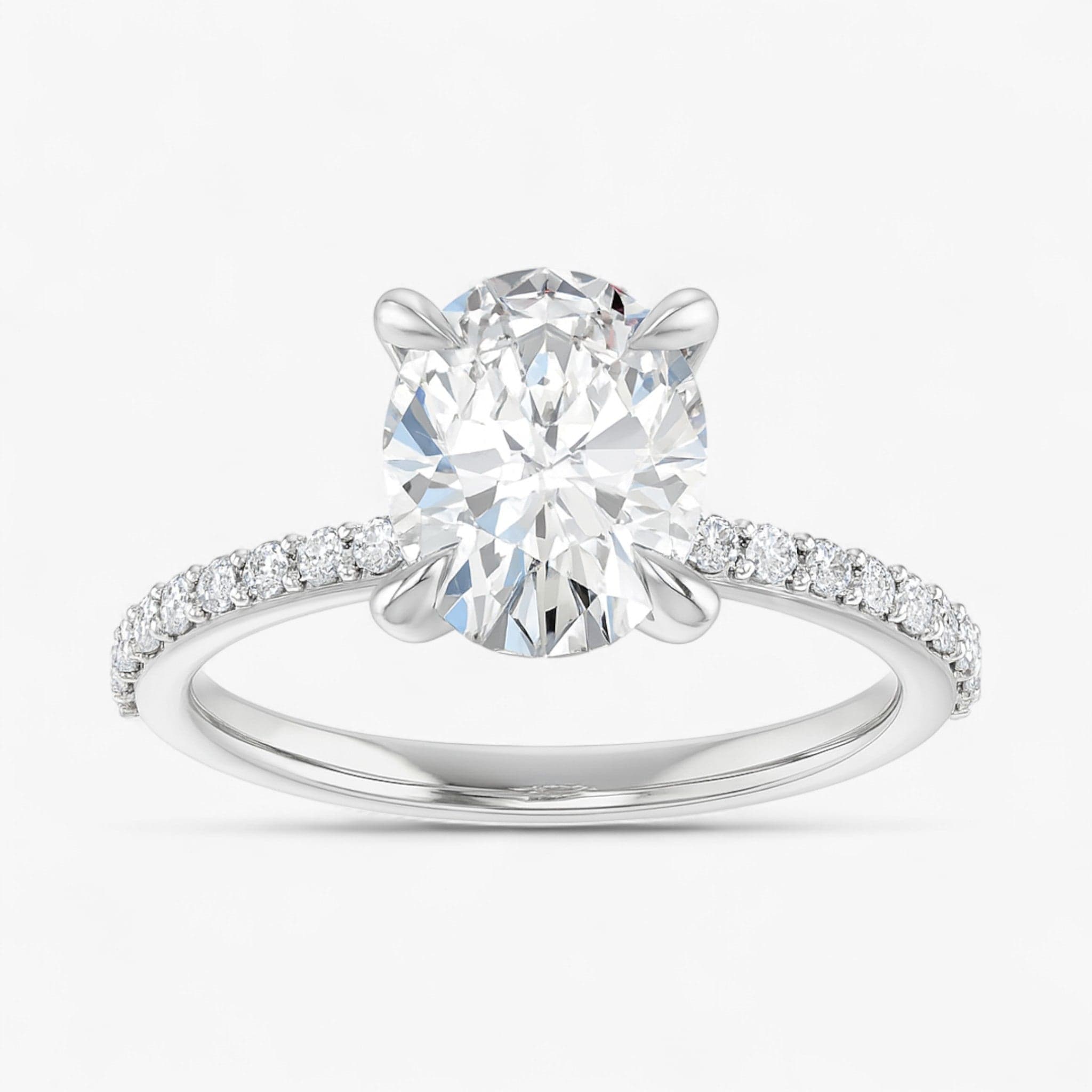 The Timeless Pavé Engagement Ring | Oval
