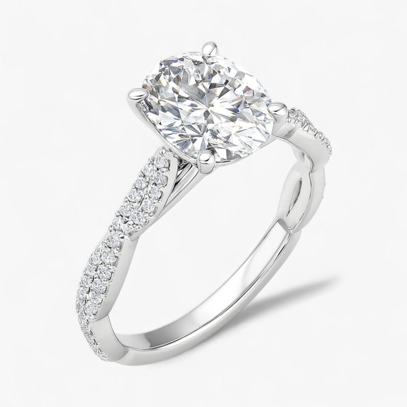 The Timeless Twisted Pavé Engagement Ring | Oval