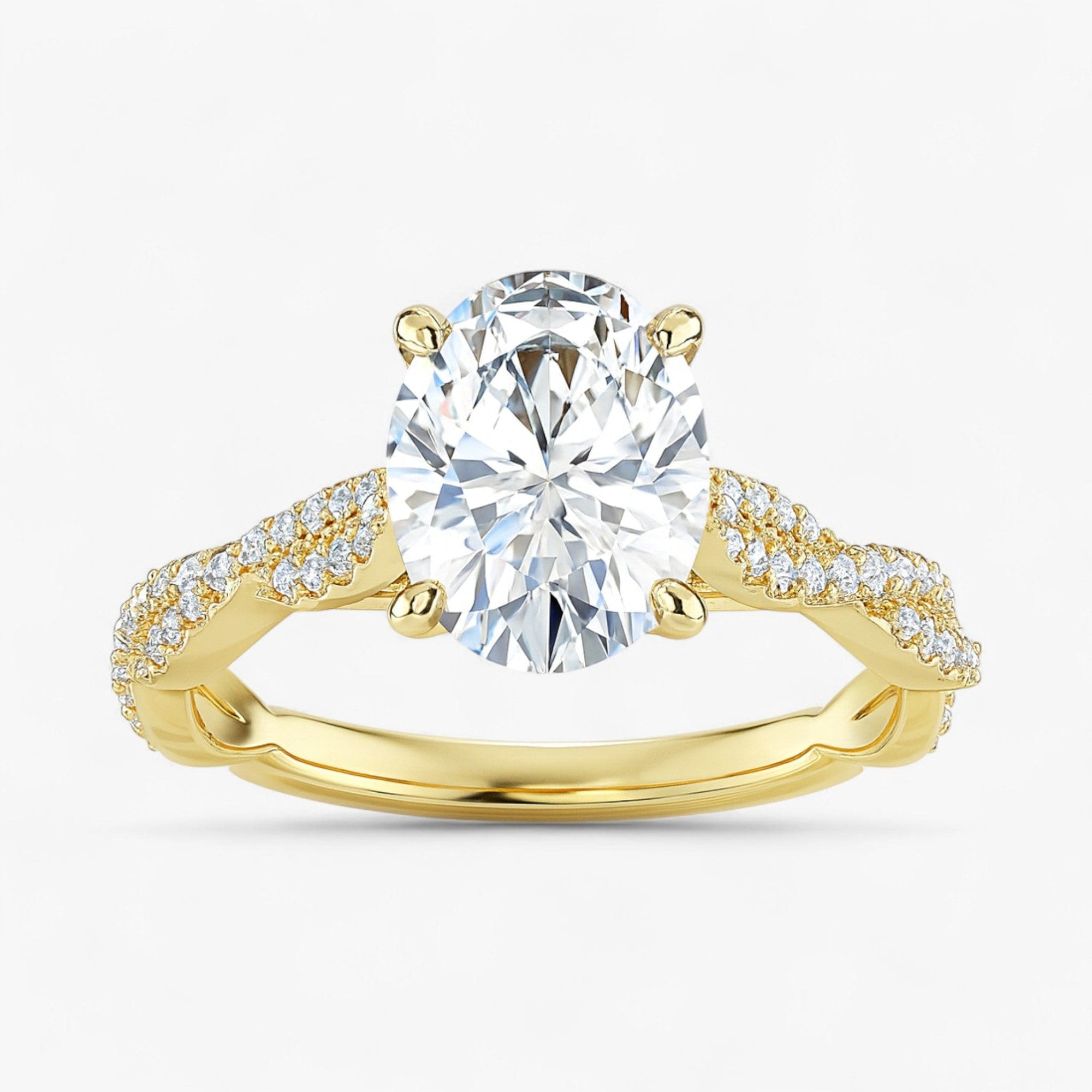 The Timeless Twisted Pavé Engagement Ring | Oval