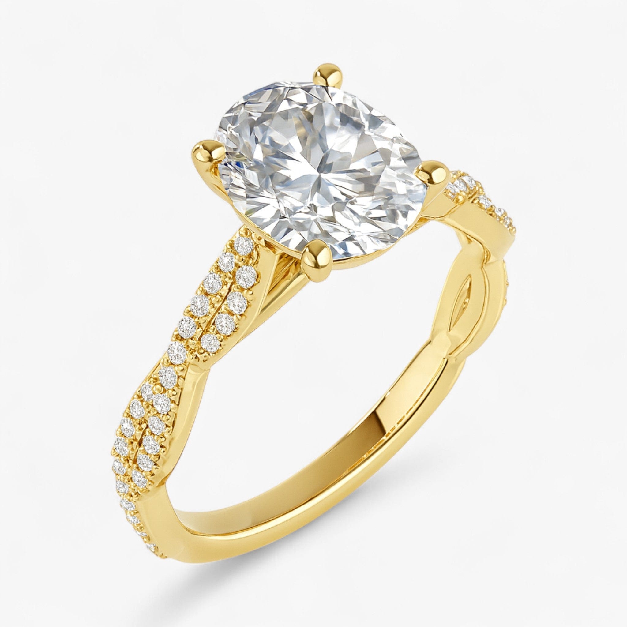 The Timeless Twisted Pavé Engagement Ring | Oval