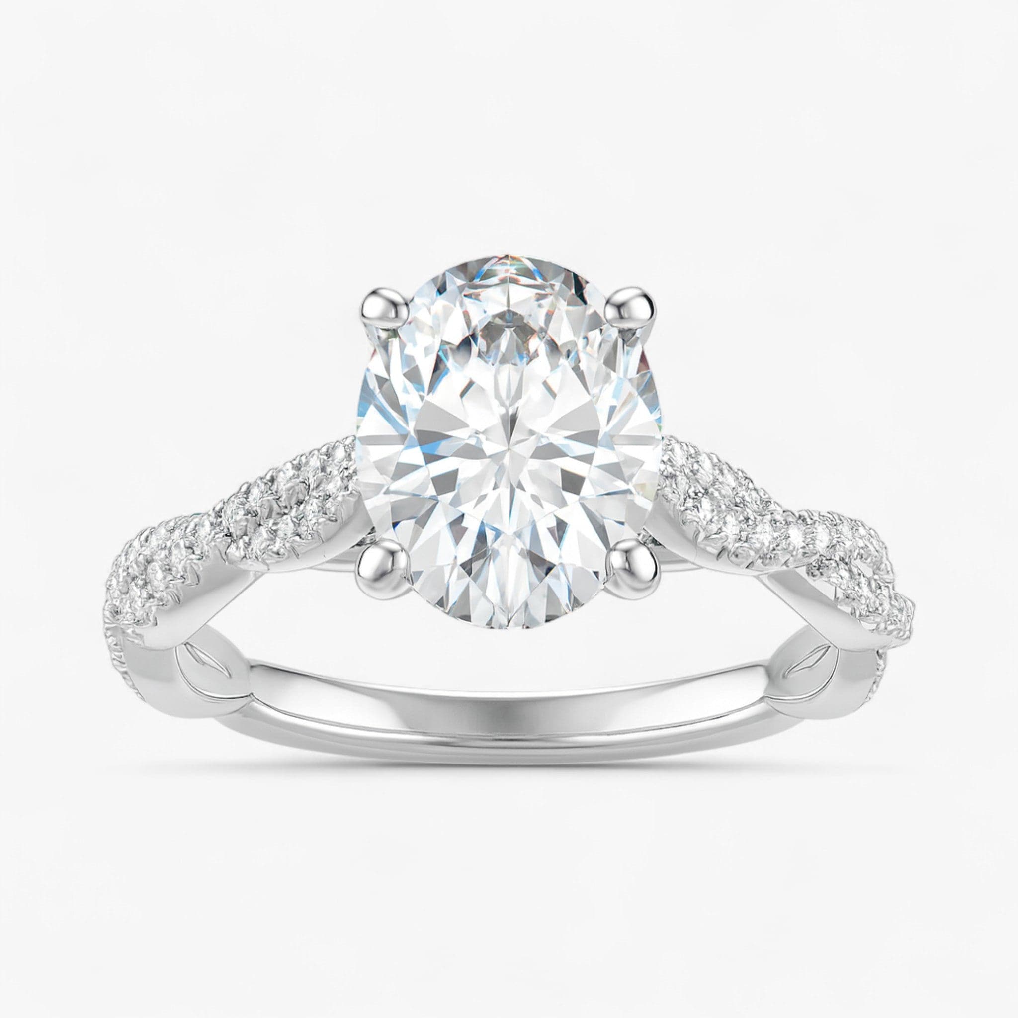 The Timeless Twisted Pavé Engagement Ring | Oval