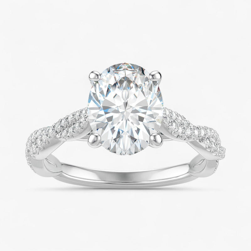 The Timeless Twisted Pavé Engagement Ring | Oval