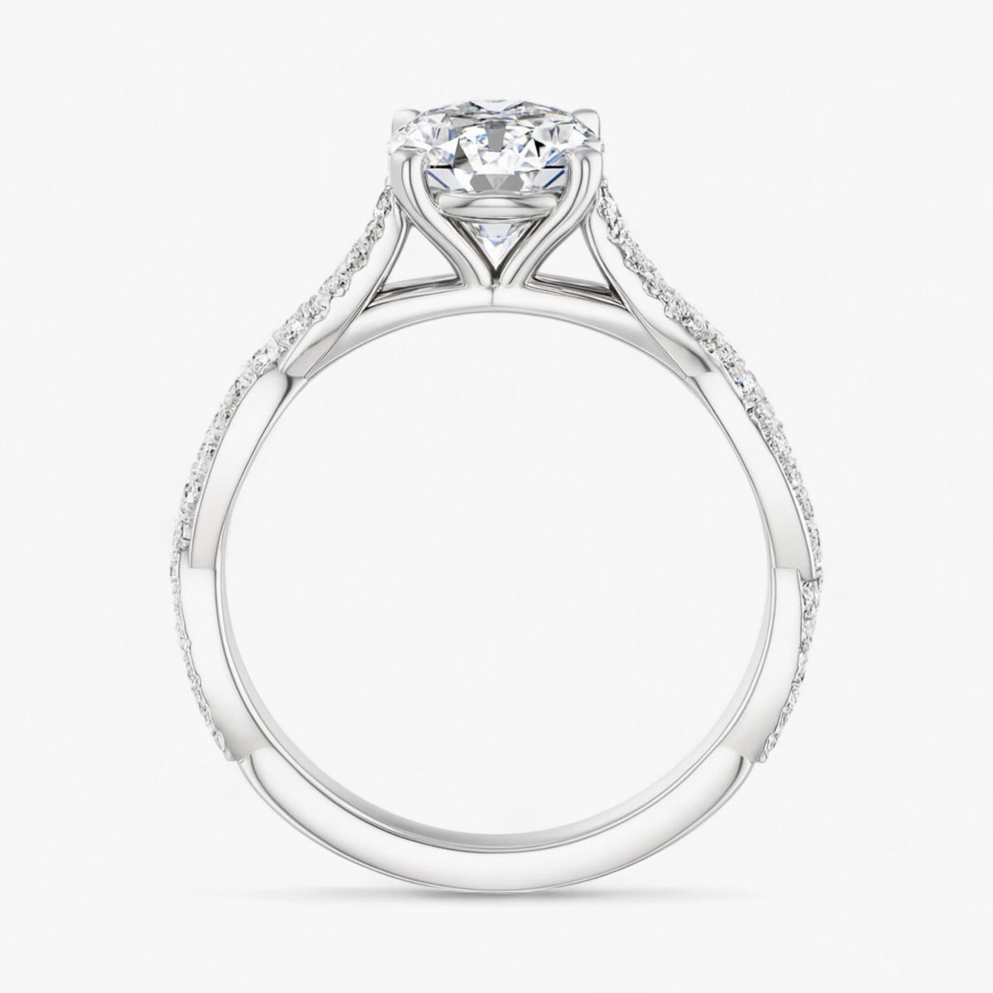 The Timeless Twisted Pavé Engagement Ring | Oval