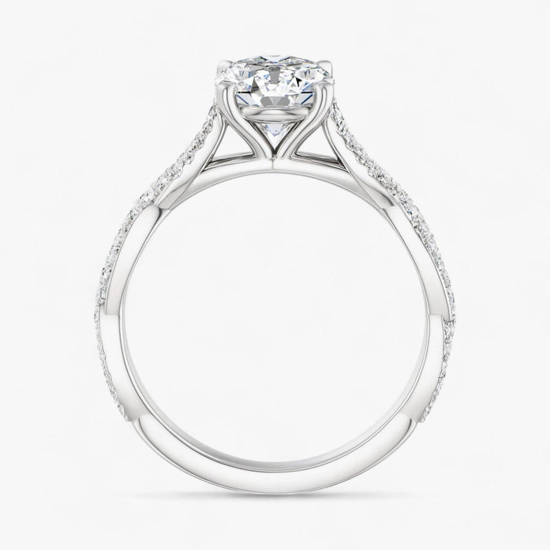 The Timeless Twisted Pavé Engagement Ring | Oval