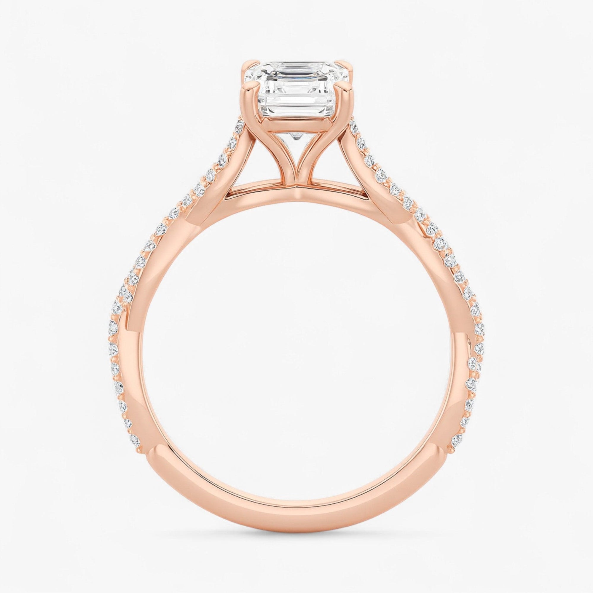 The Timeless Twisted Pavé Engagement Ring | Emerald