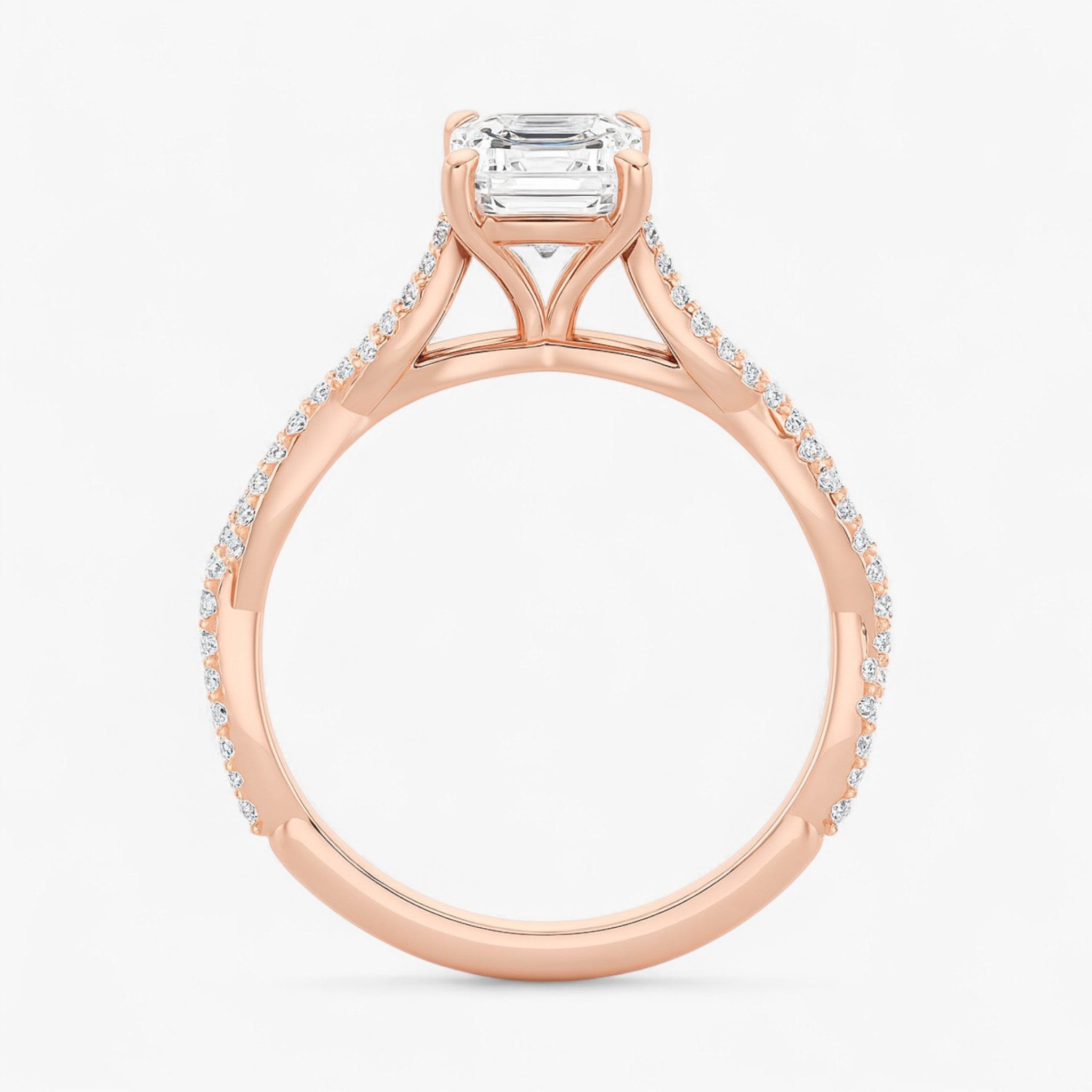 The Timeless Twisted Pavé Engagement Ring | Emerald