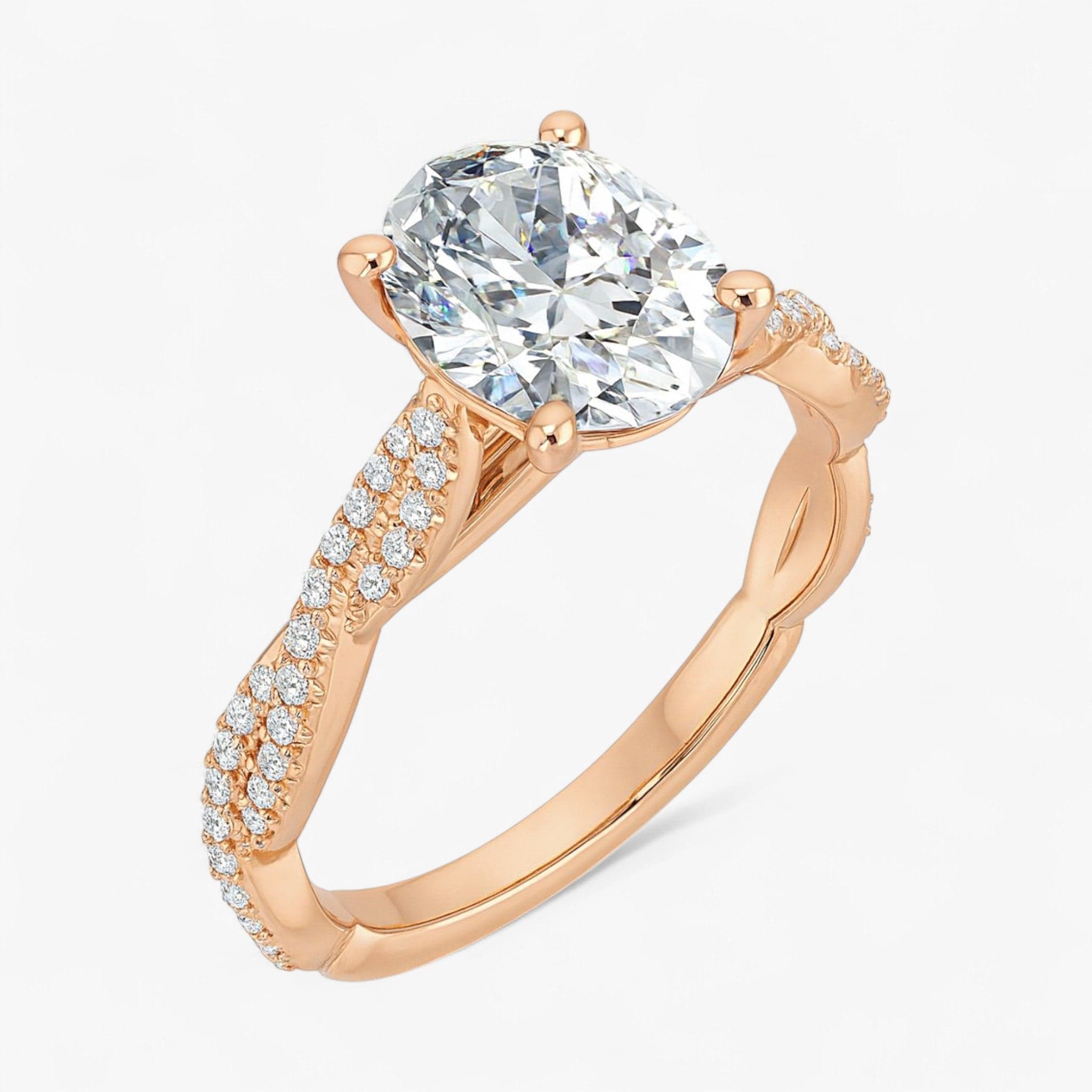 The Timeless Twisted Pavé Engagement Ring | Oval