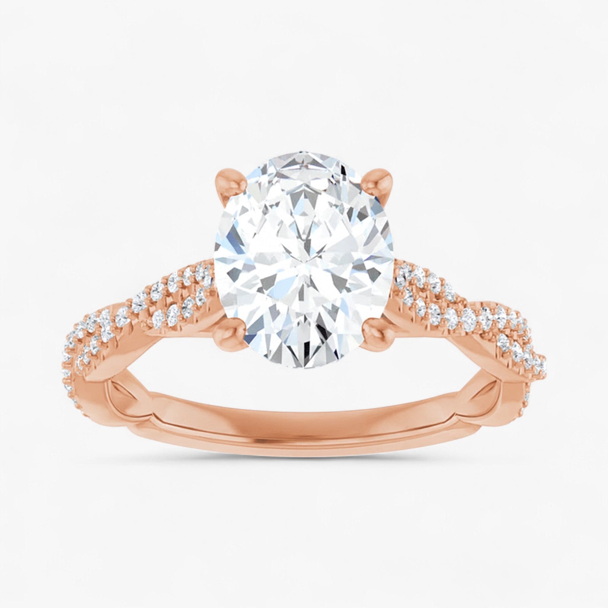 The Timeless Twisted Pavé Engagement Ring | Oval