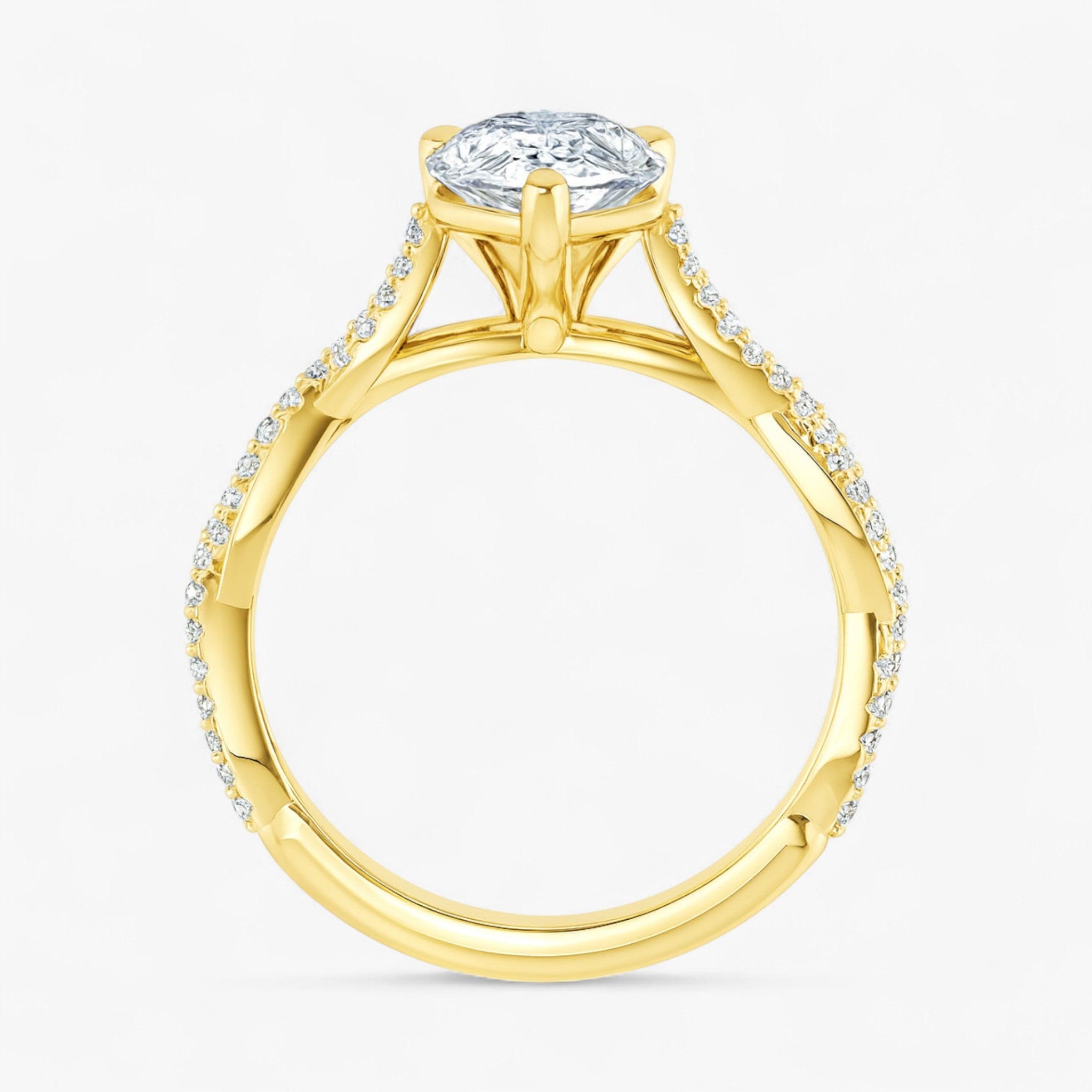 The Timeless Twisted Pavé Engagement Ring | Pear