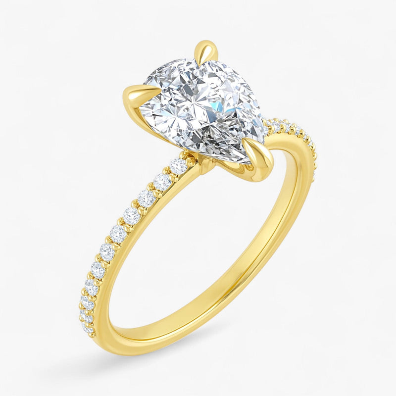 The Timeless Pavé Engagement Ring | Pear