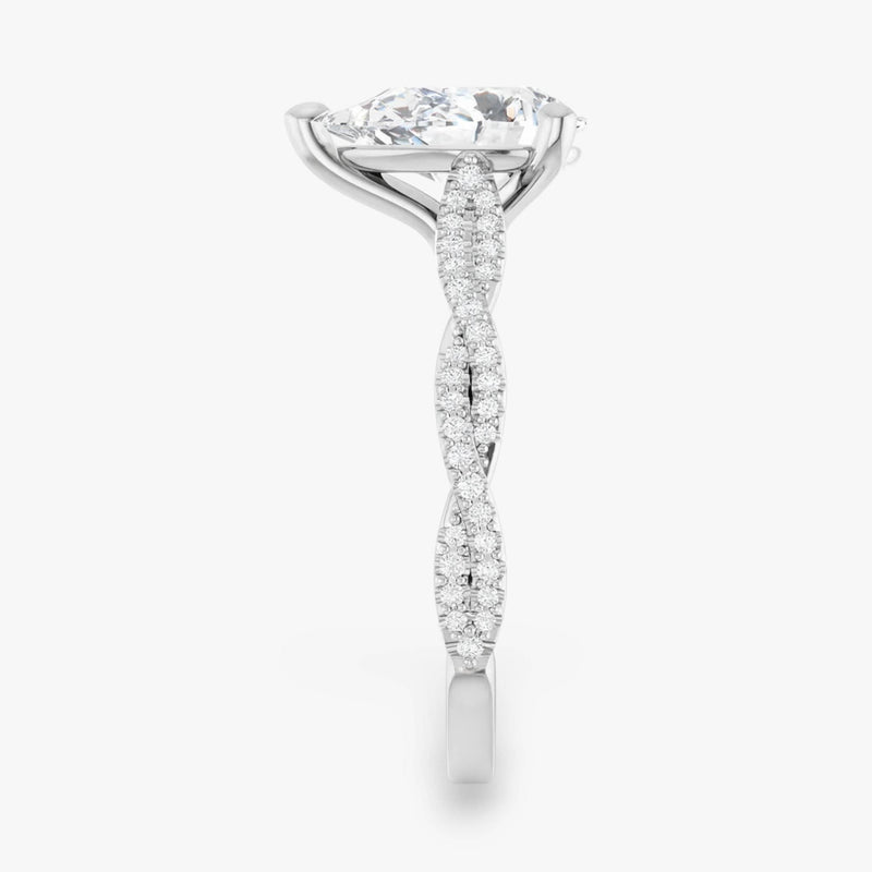 The Timeless Twisted Pavé Engagement Ring | Pear