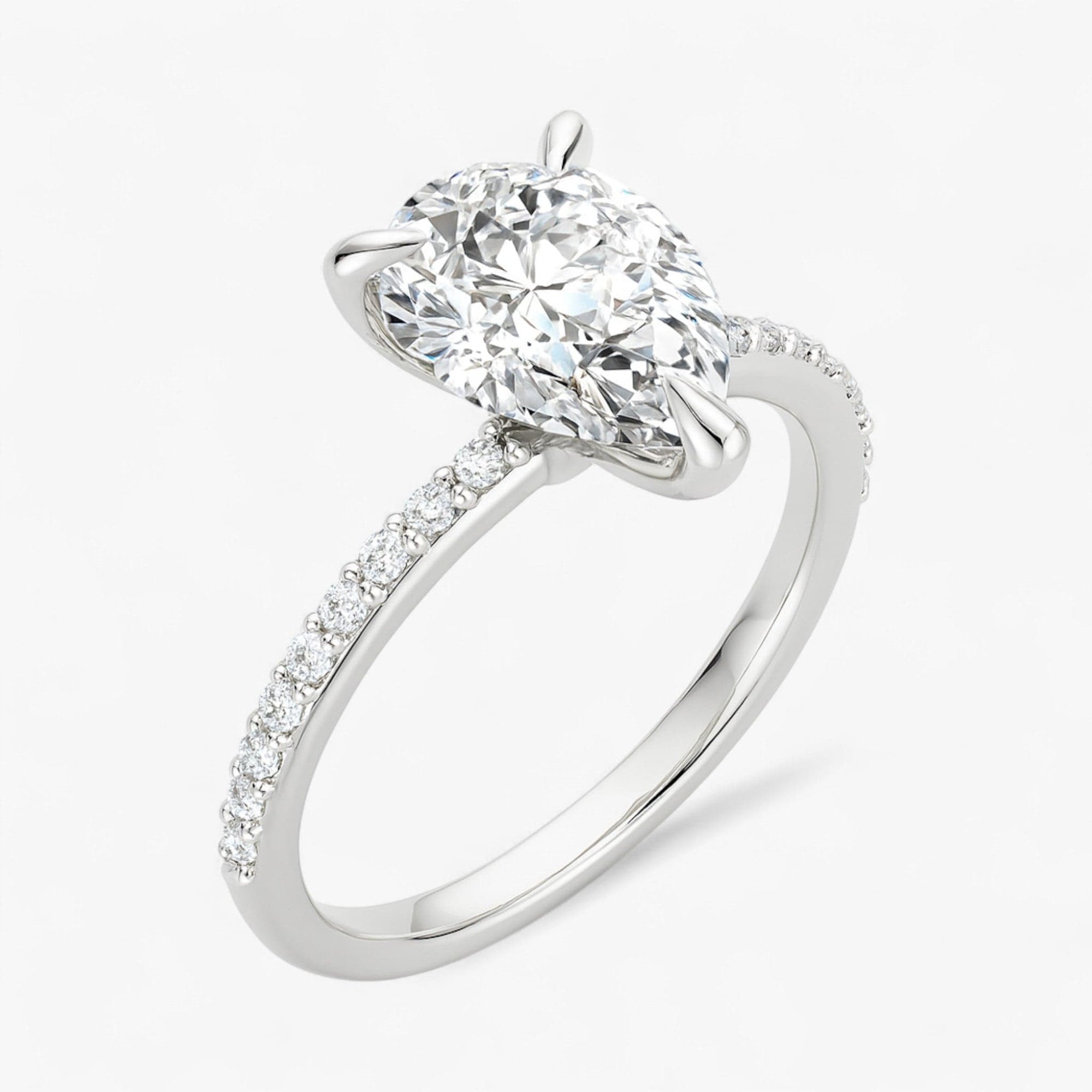 The Timeless Pavé Engagement Ring | Pear