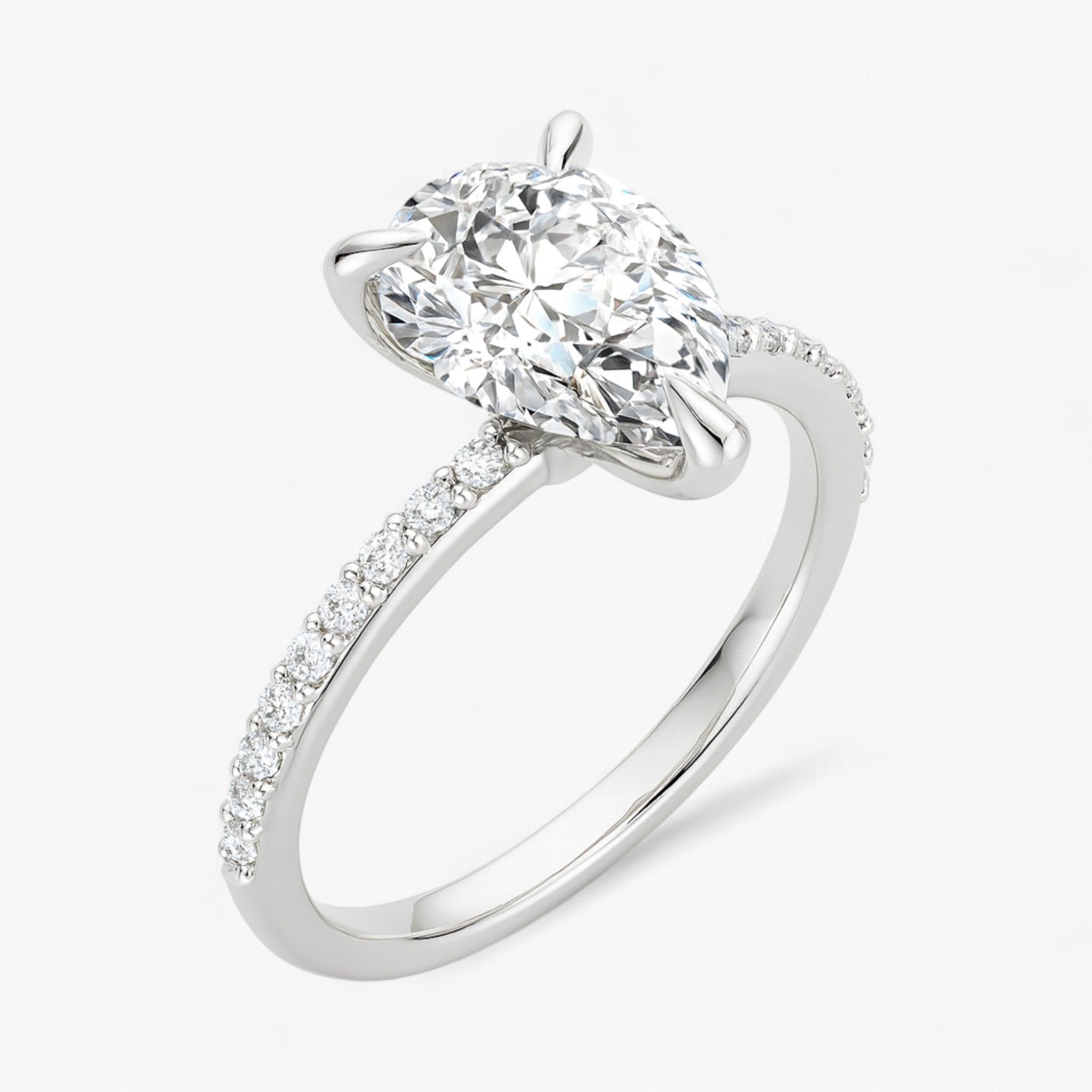 The Timeless Pavé Engagement Ring | Pear