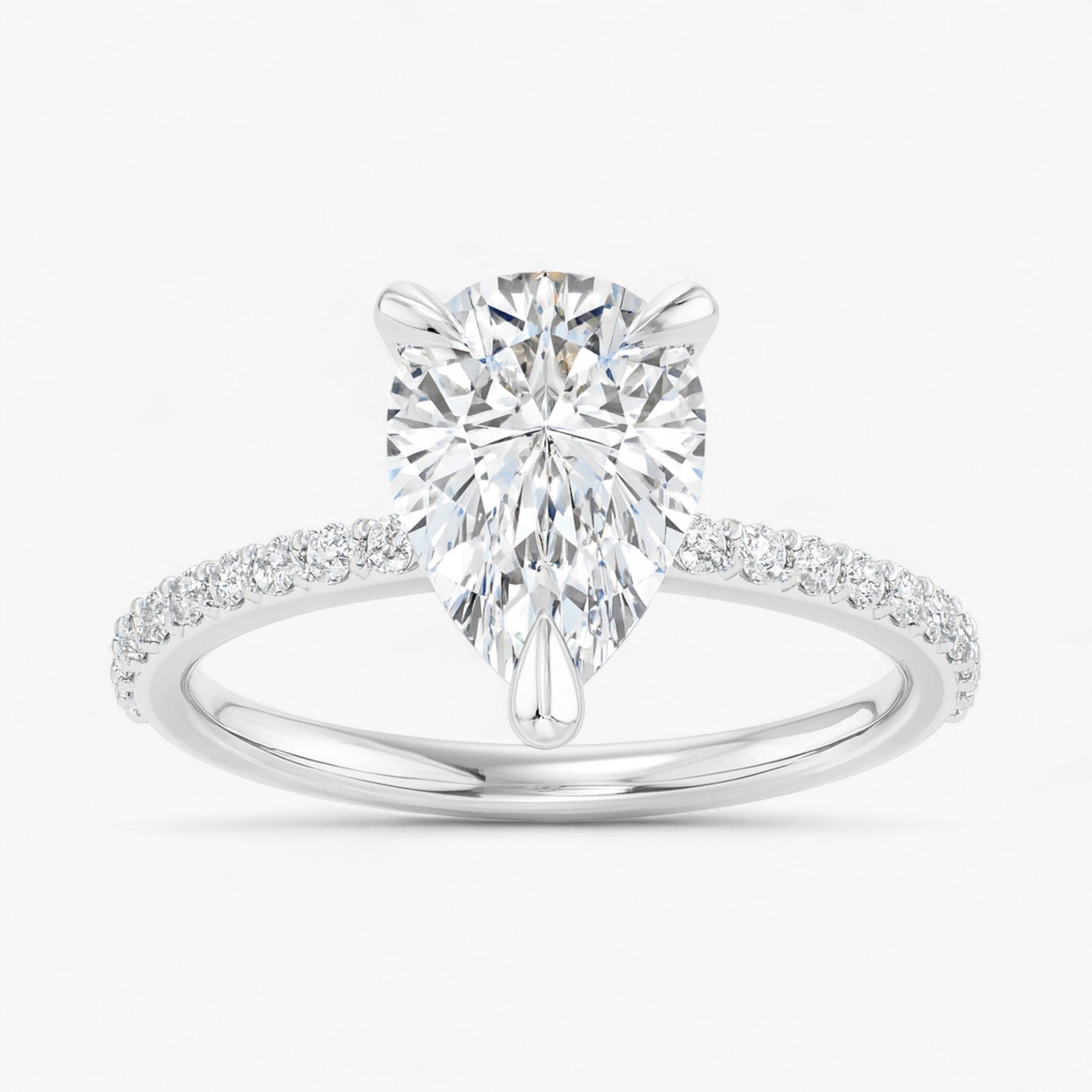 The Timeless Pavé Engagement Ring | Pear