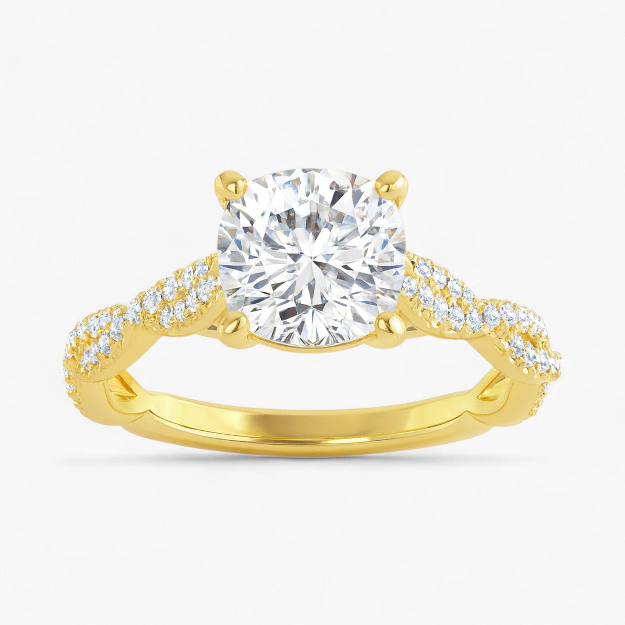 The Timeless Twisted Pavé Engagement Ring | Cushion