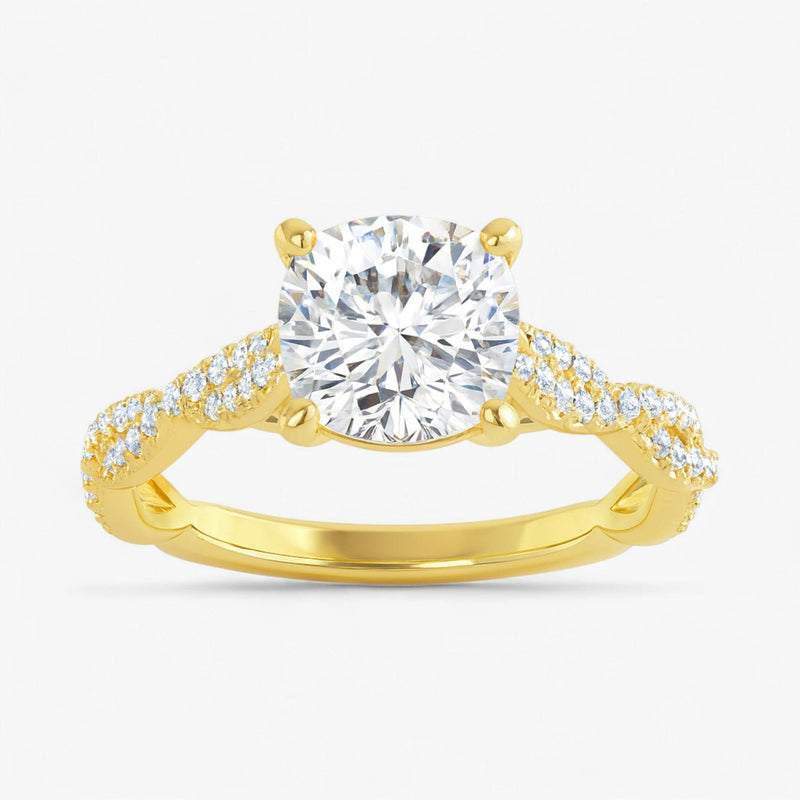 The Timeless Twisted Pavé Engagement Ring | Cushion