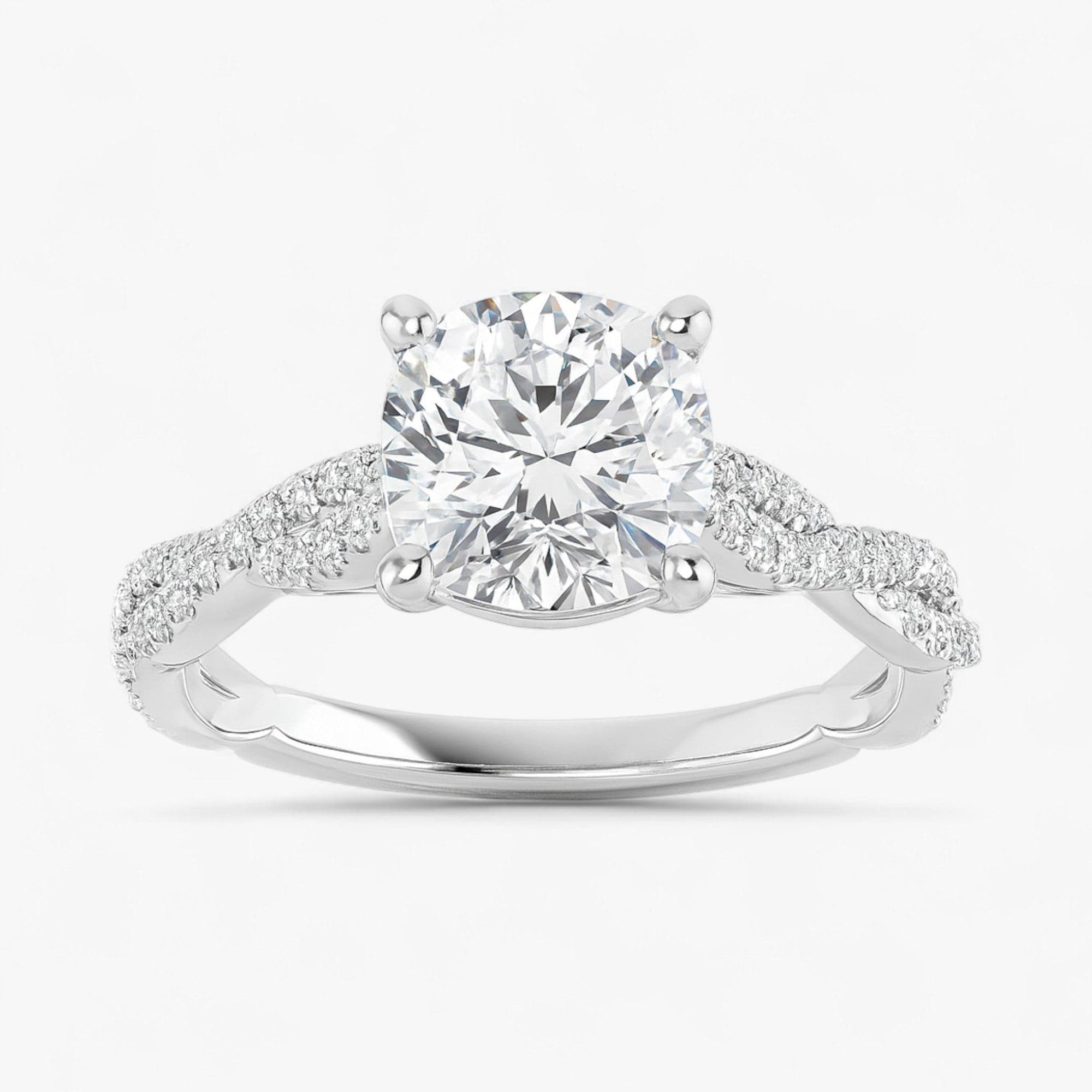 The Timeless Twisted Pavé Engagement Ring | Cushion