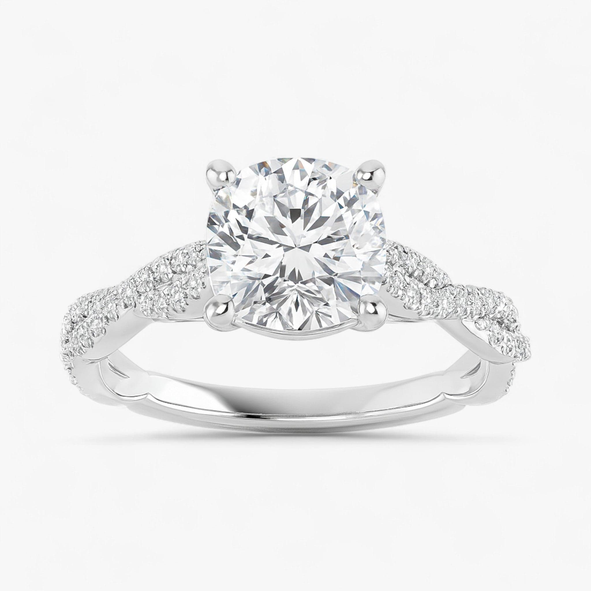The Timeless Twisted Pavé Engagement Ring | Cushion