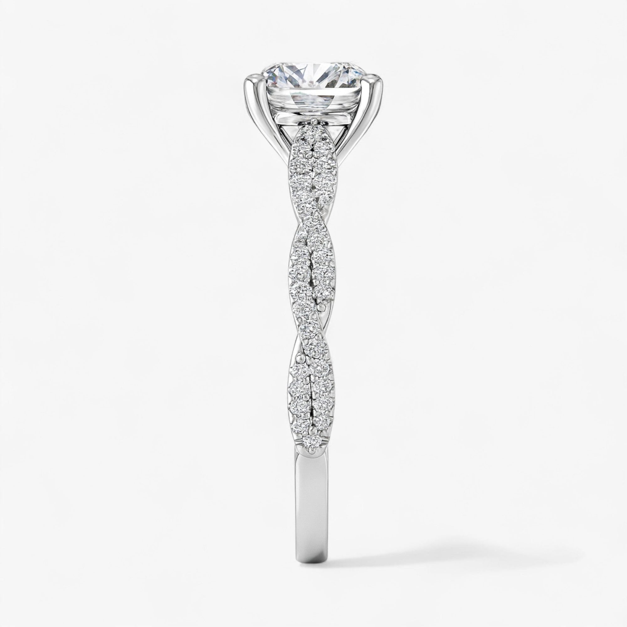 The Timeless Twisted Pavé Engagement Ring | Cushion
