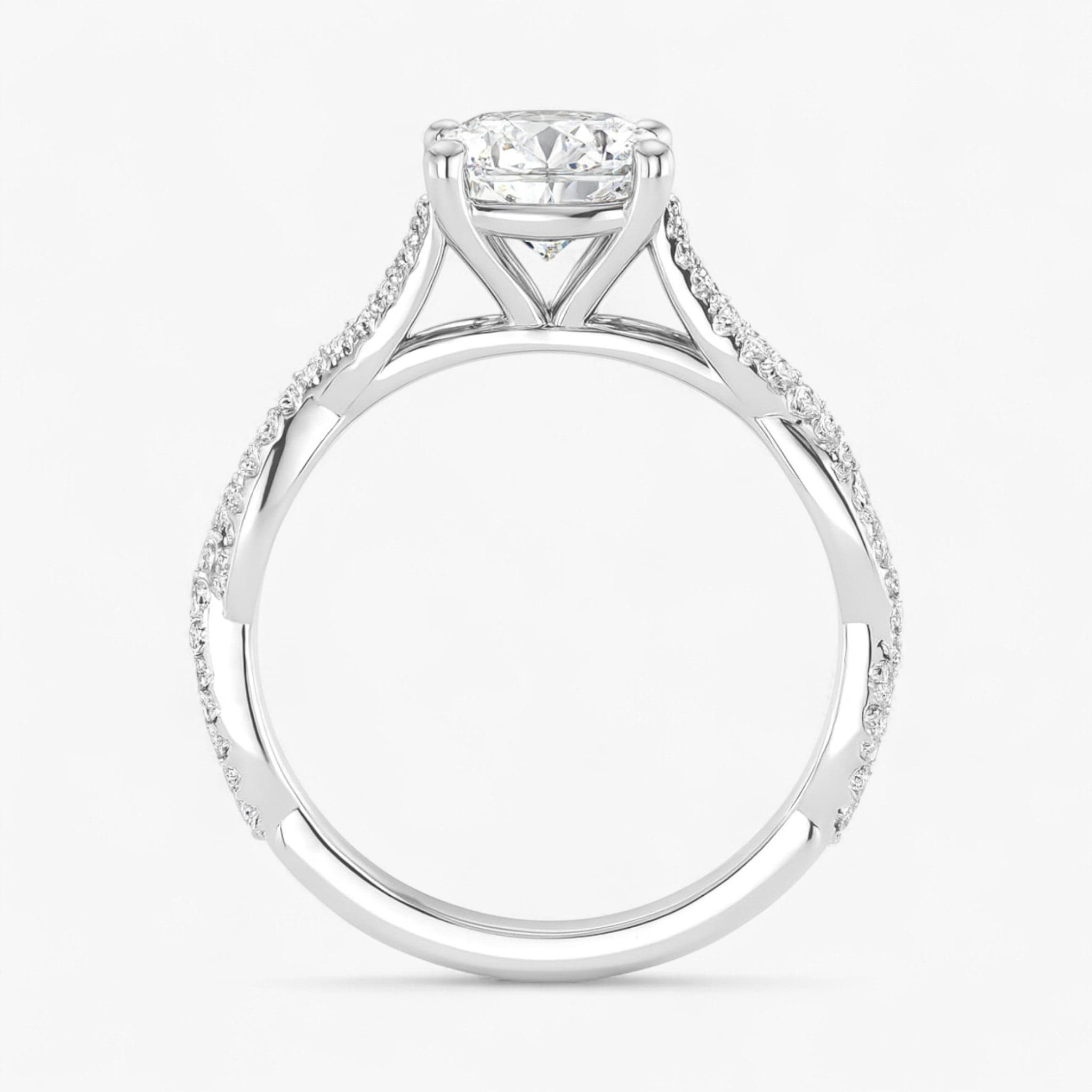 The Timeless Twisted Pavé Engagement Ring | Cushion