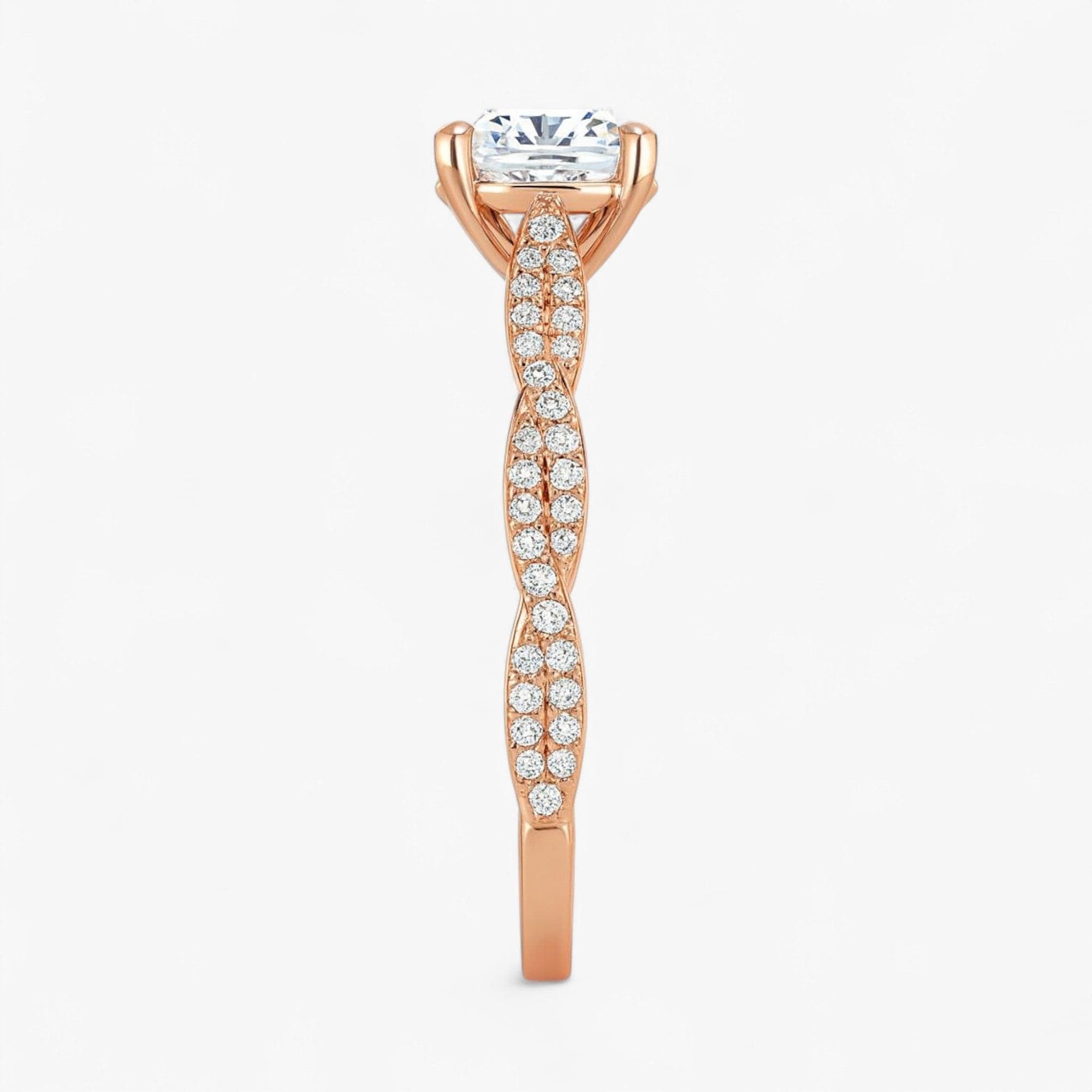 The Timeless Twisted Pavé Engagement Ring | Cushion