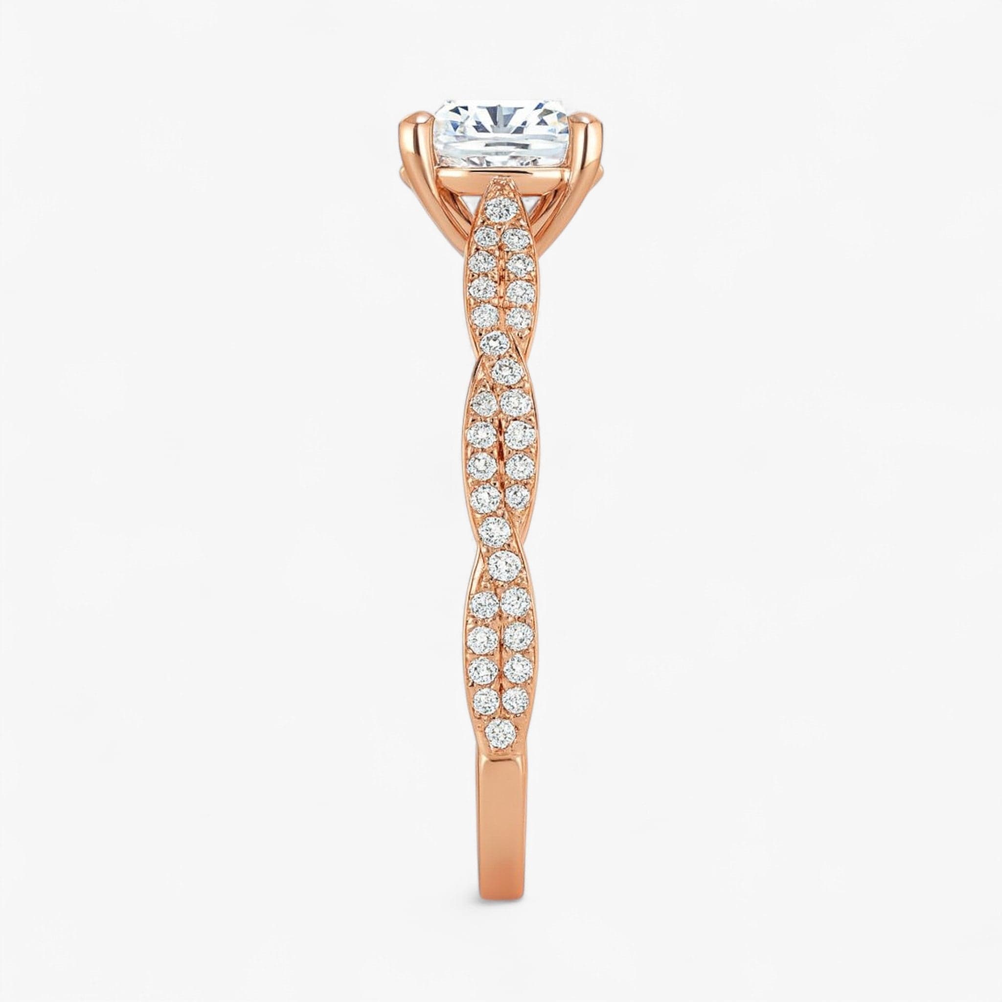 The Timeless Twisted Pavé Engagement Ring | Cushion