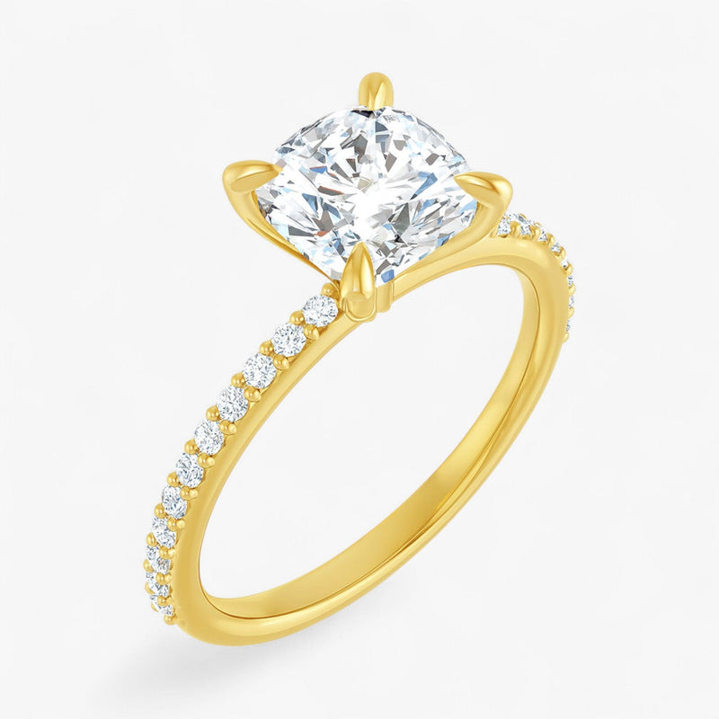 The Timeless Pavé Engagement Ring | Cushion
