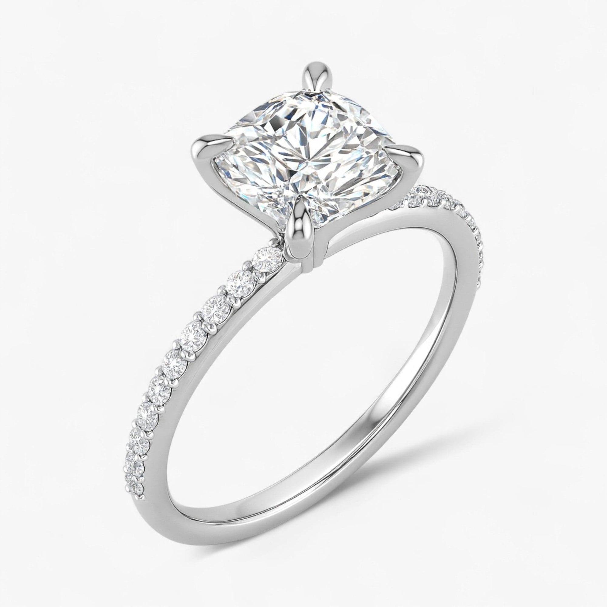 The Timeless Pavé Engagement Ring | Cushion