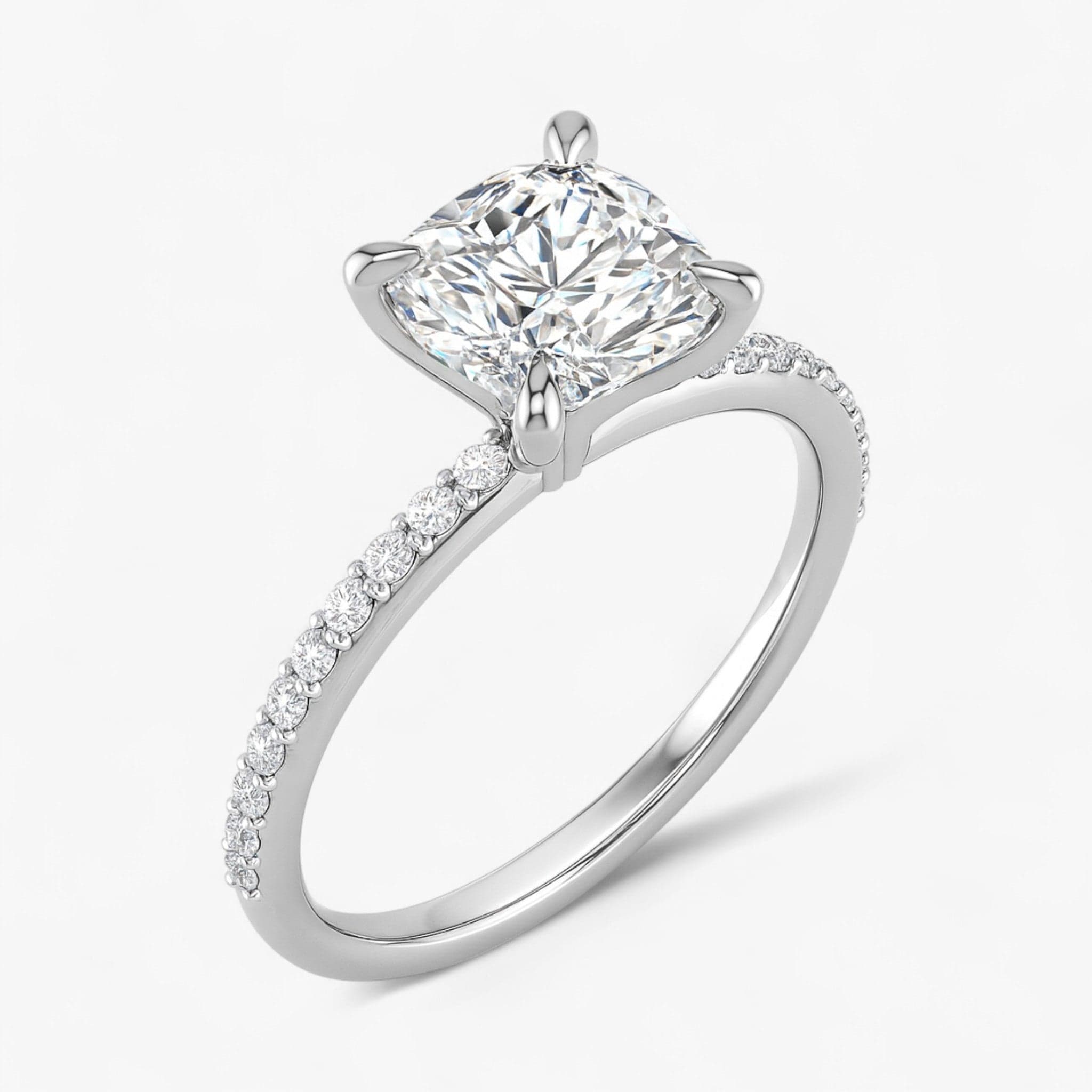 The Timeless Pavé Engagement Ring | Cushion