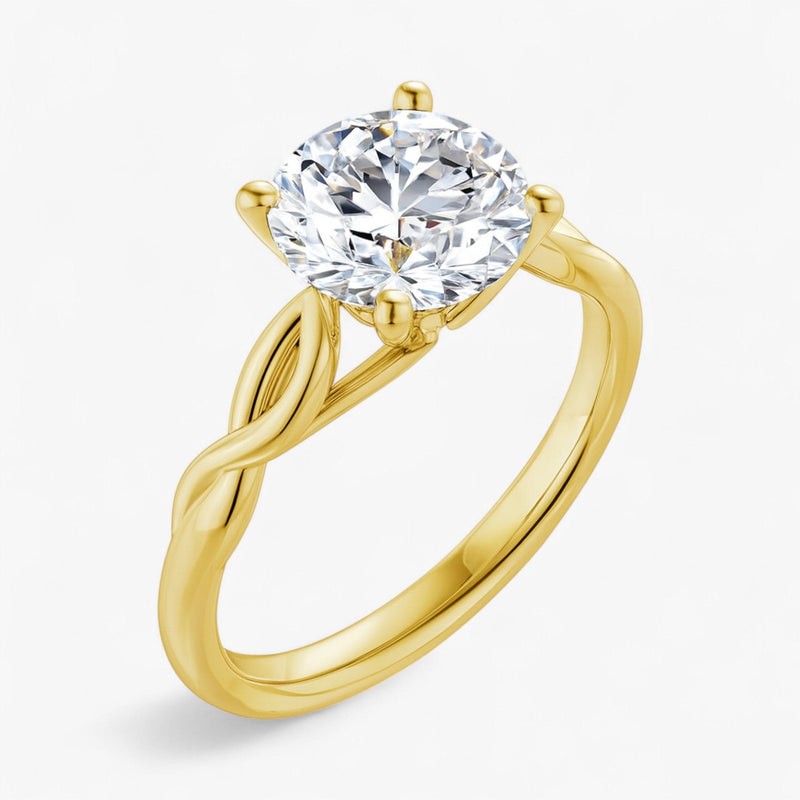 The Elegant Twisted Solitaire Engagement Ring | Round
