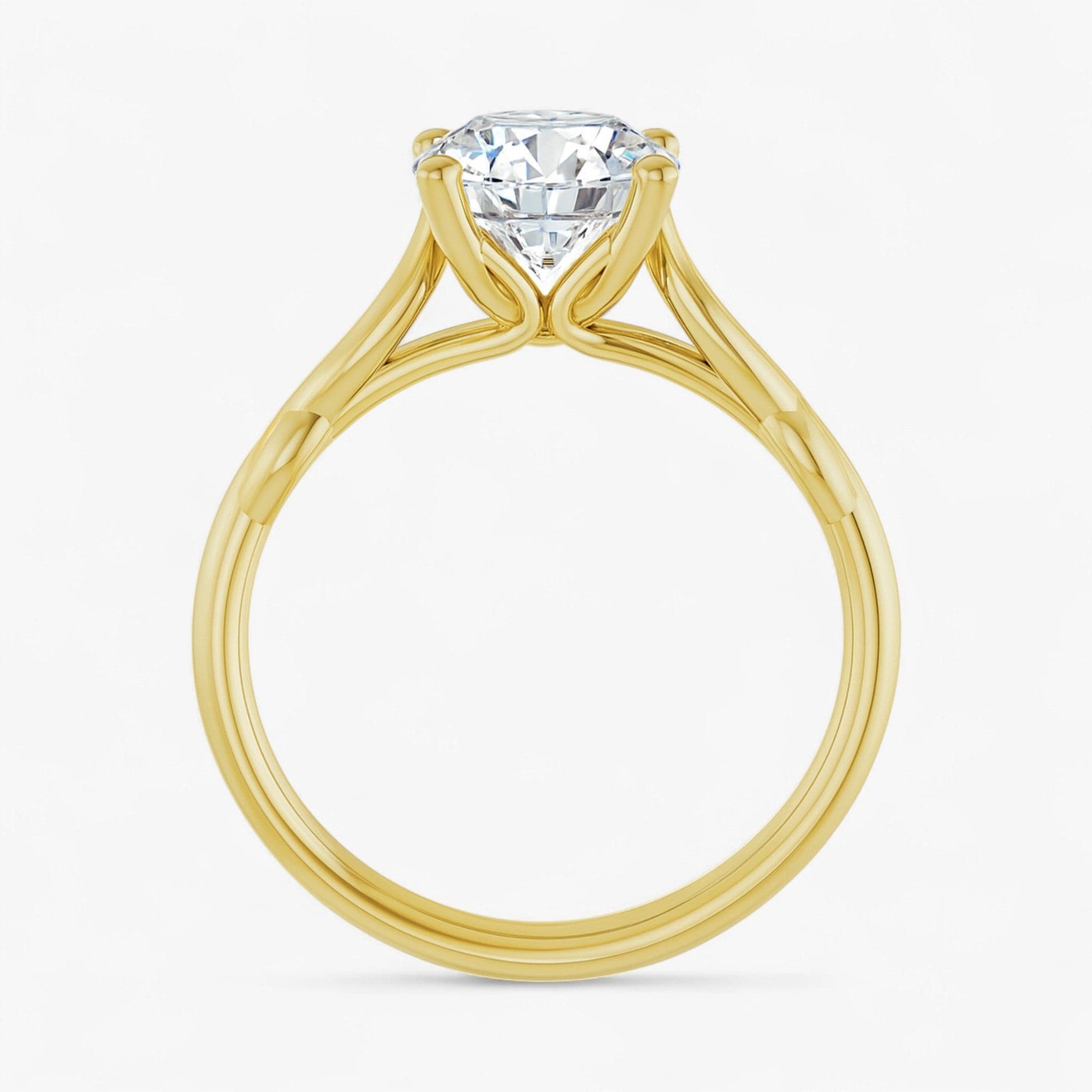 The Elegant Twisted Solitaire Engagement Ring | Round