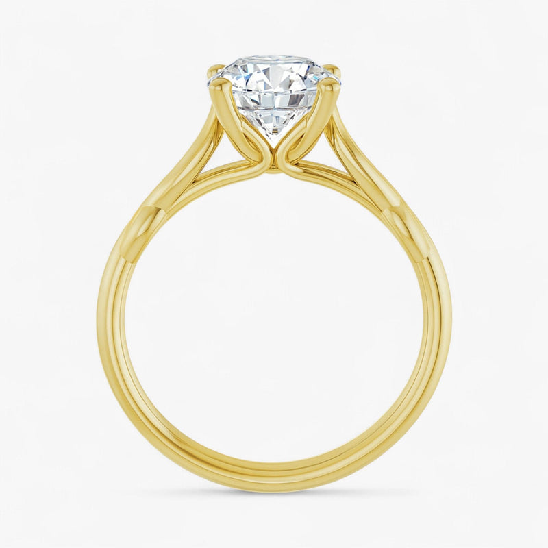 The Elegant Twisted Solitaire Engagement Ring | Round