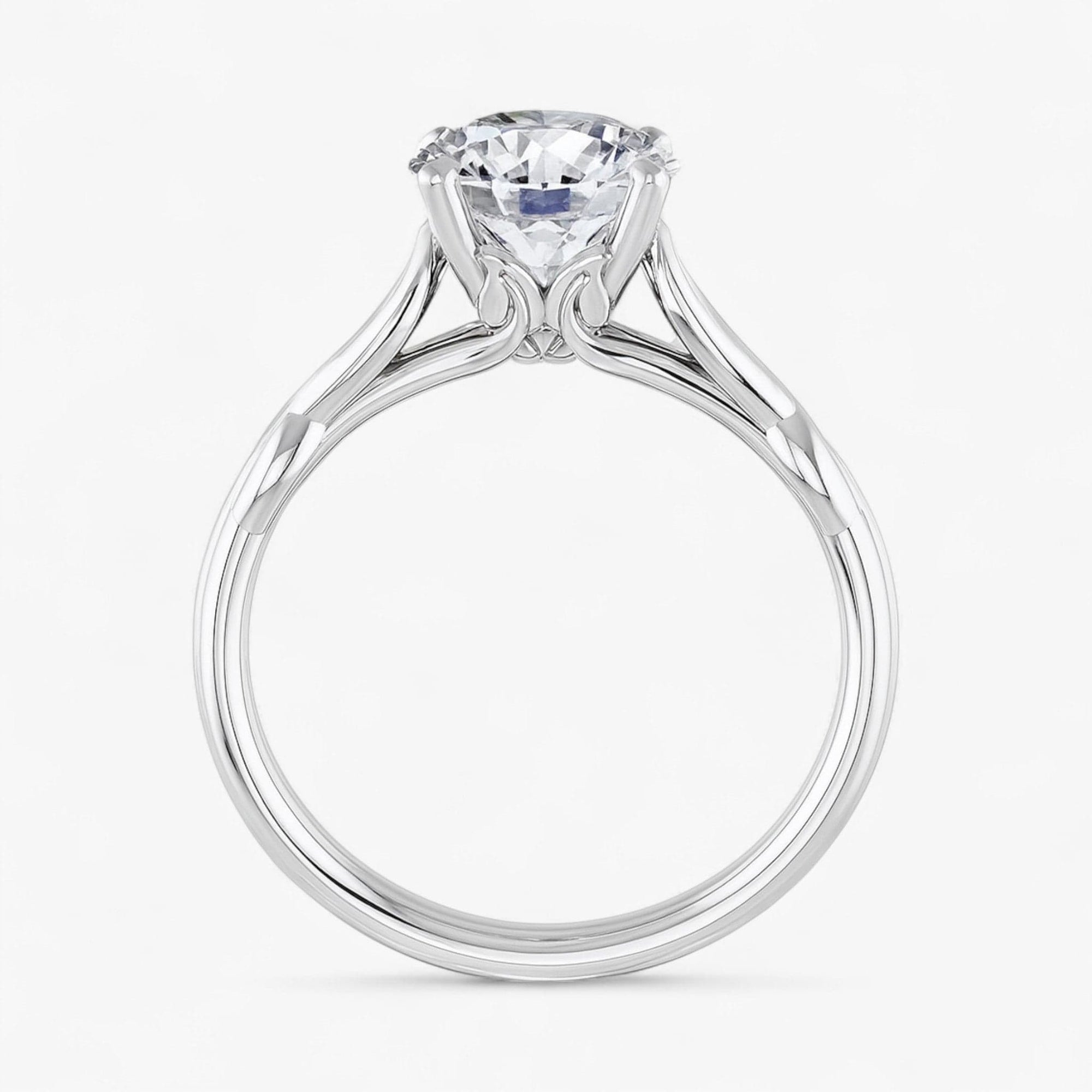 The Elegant Twisted Solitaire Engagement Ring | Round