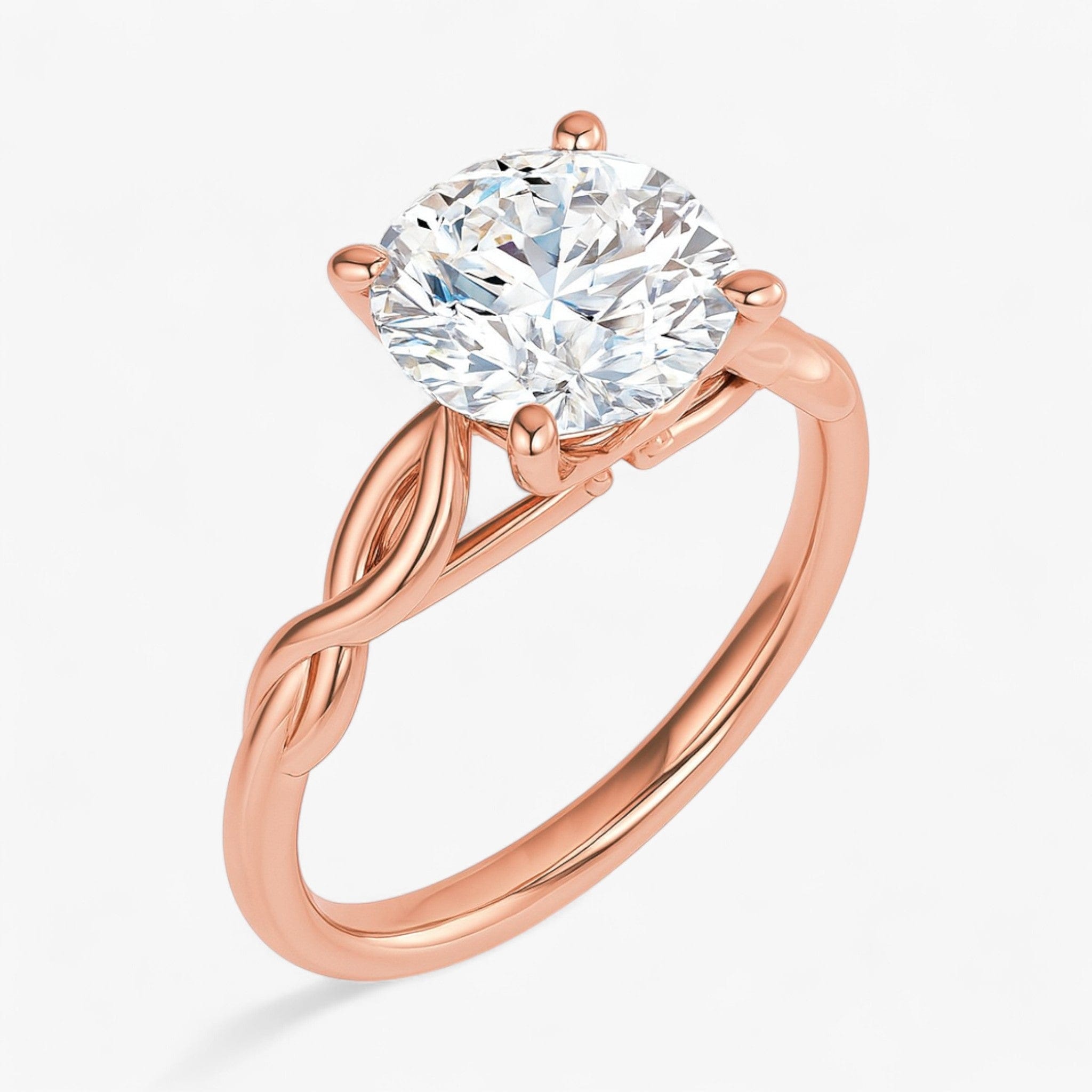 The Elegant Twisted Solitaire Engagement Ring | Round